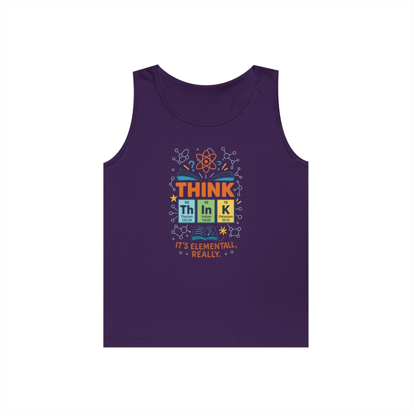 Think Tank Top for Men, Nerdy Chemistry Shirt, Periodic Table Funny Science Tank, Geeky STEM Gift for Him, Science Lovers Gift