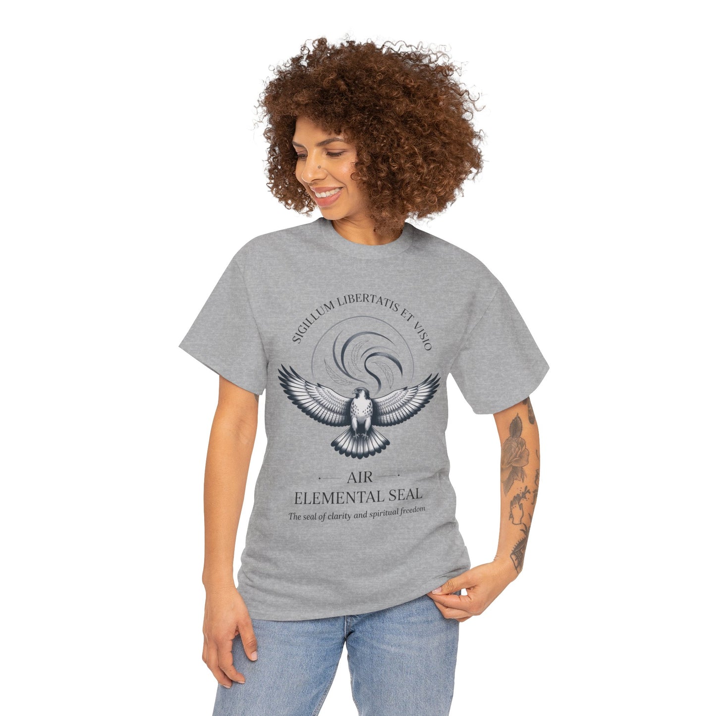 Air Elemental Seal Unisex Cotton Tee, Clarity & Spiritual Freedom Symbol Tee, Unisex Elemental Shirt, Vision Totem Gift, Spiritual Gift