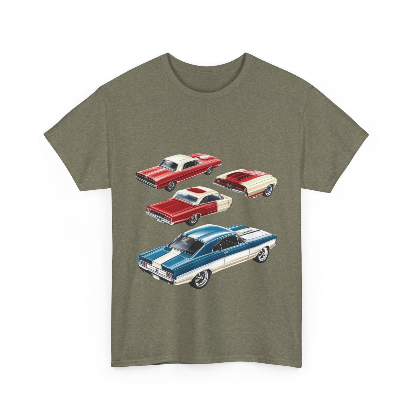 Vintage Muscle Car T-Shirt, Mens Cotton Tee with Retro American Classic Car Illustration, Gift for Car Lovers, Classic Car Graphic Tee