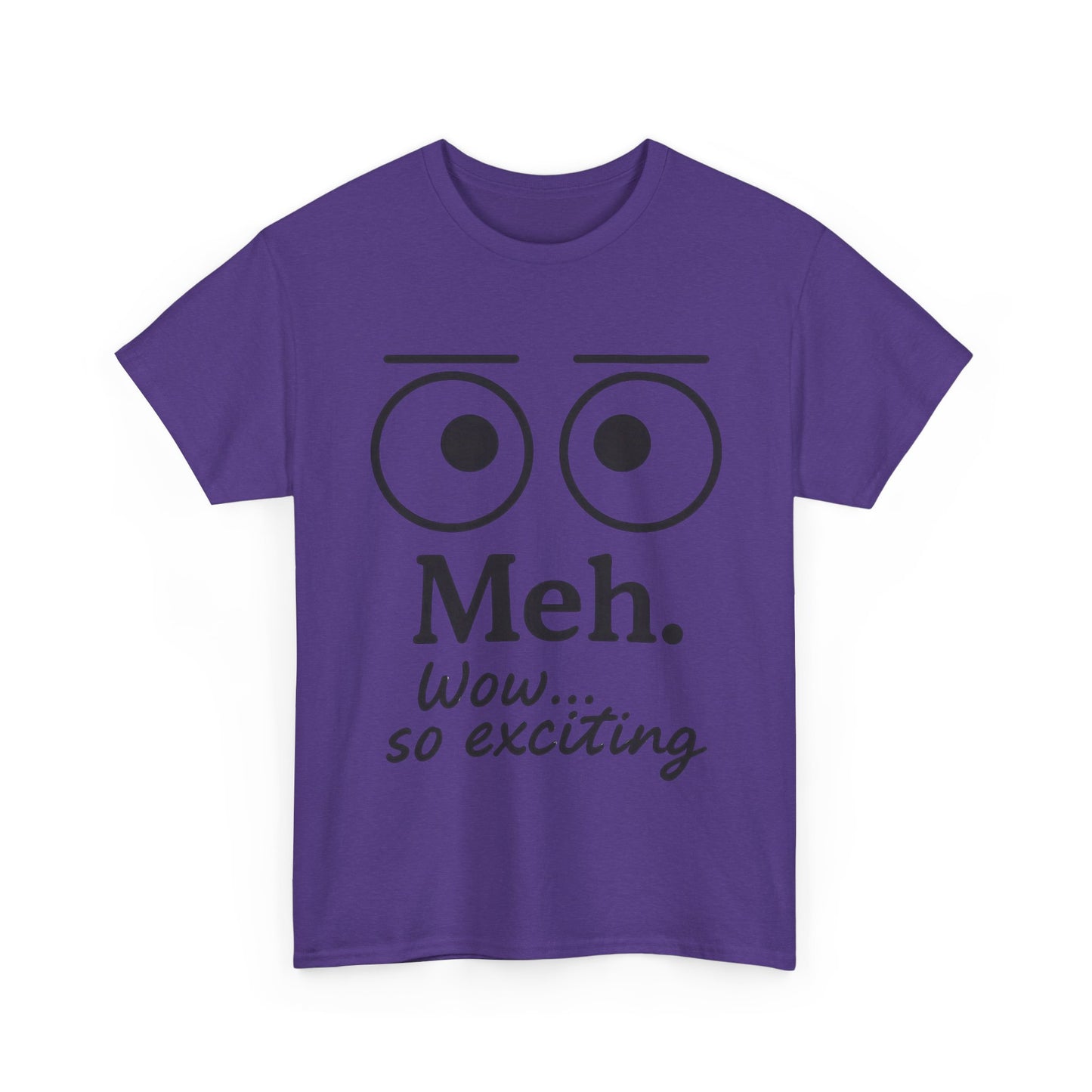 Funny Unisex Heavy Cotton Tee - 'Meh' Graphic Shirt, Casual Wear, Gift for Friends, Humor Tee, Everyday Outfit