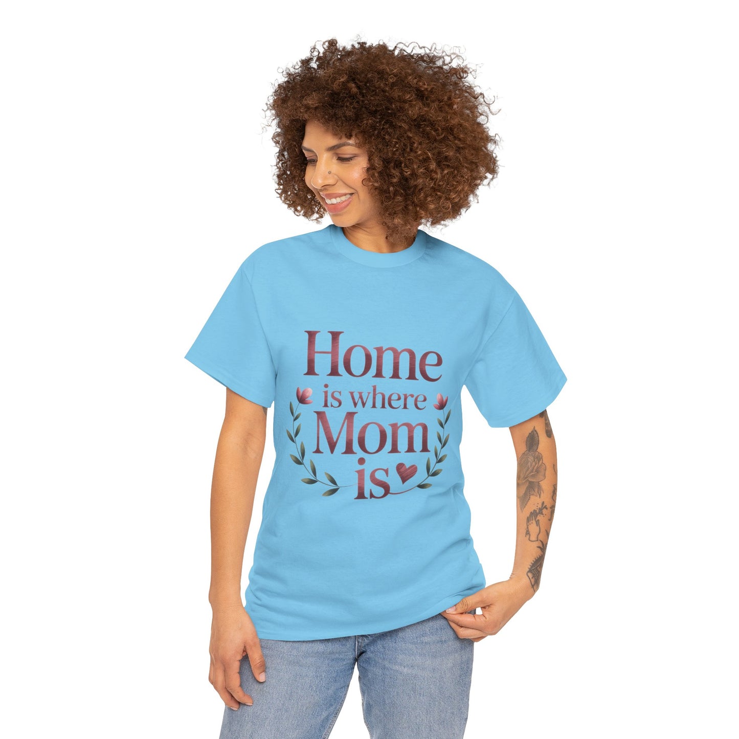 Home is Where Mom Is Unisex Tee, Cozy Cotton T-Shirt for Mothers, Perfect Gift for Mother's Day, Casual Everyday Wear, mother's day gift