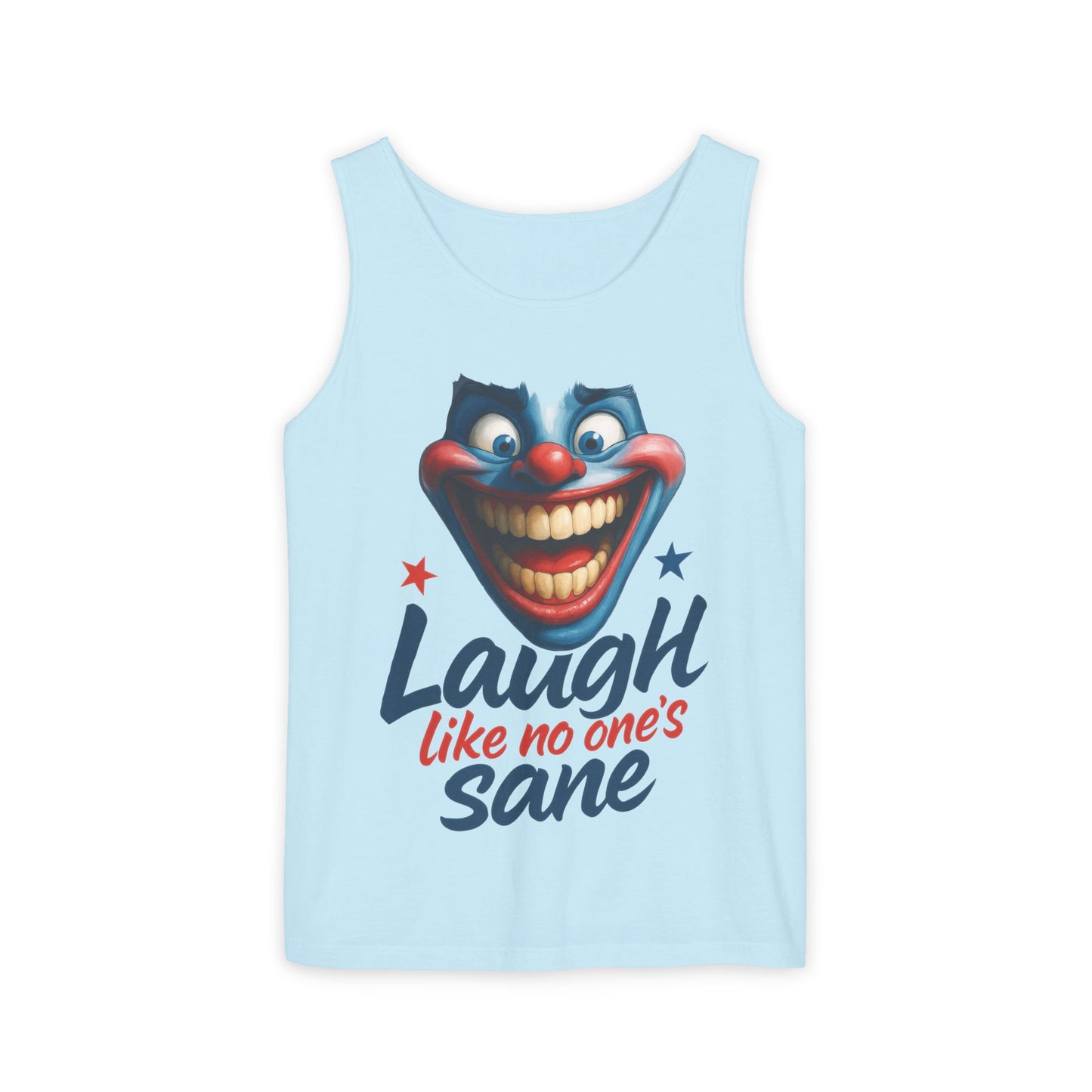 Laugh Out Loud Unisex Tank Top, Funny Graphic Top, Humor Shirt, Summer Apparel, Gift for Clowns, Party Wear