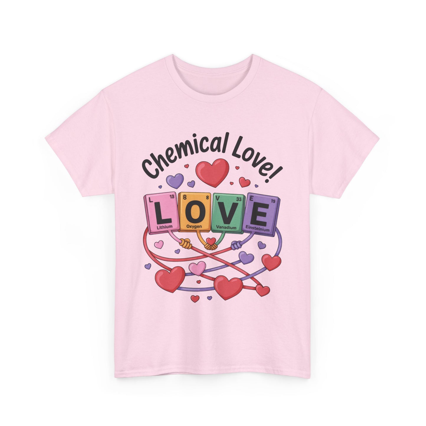 Chemical Love Unisex Heavy Cotton Tee, Cute Couple Shirt, Science Lovers Apparel, Valentines Day Top, Chemistry Lover Gift, Element Table