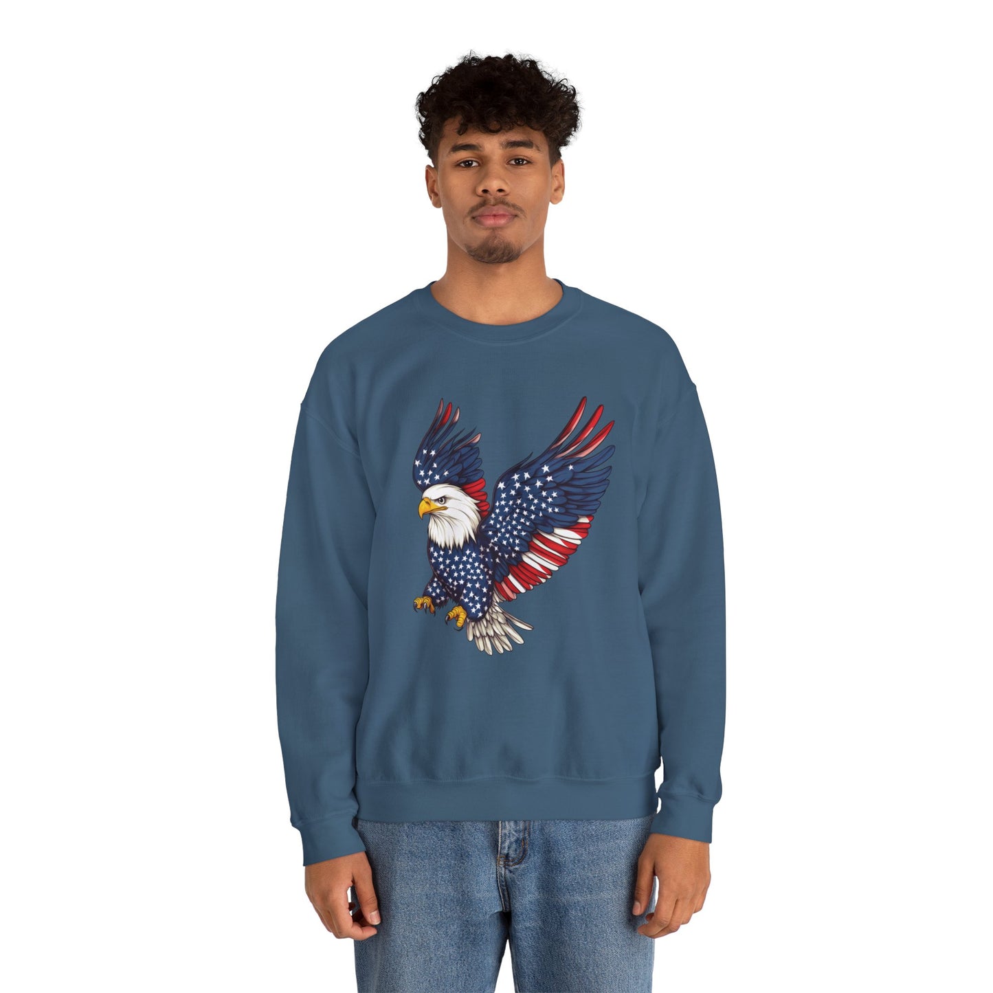 Patriotic Eagle Sweatshirt, Unisex Crewneck, USA Pride Apparel, Cozy Everyday Wear, Perfect for Independence Day, Gift for Patriots