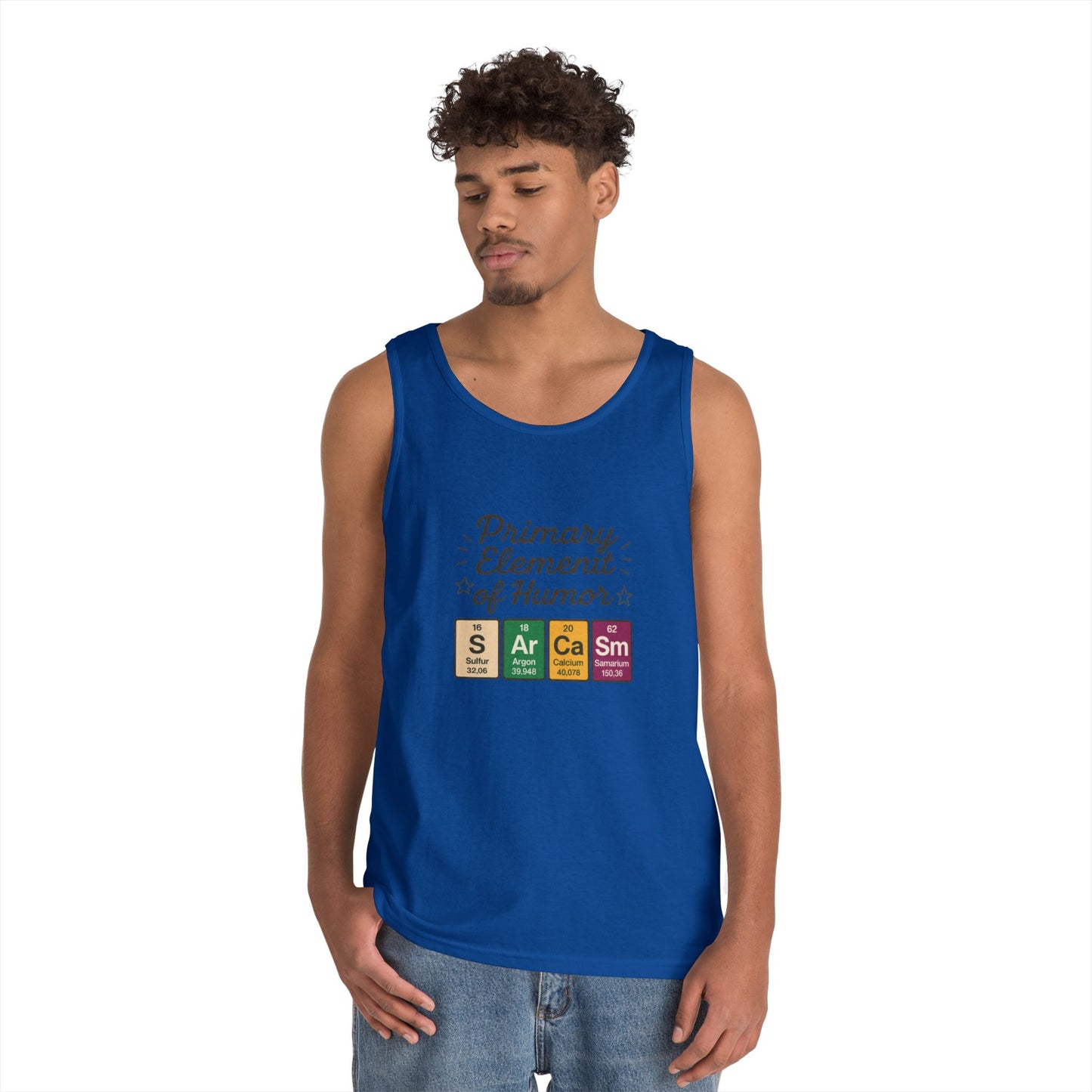 Sarcasm Tank Top for Men, Funny Chemistry Shirt, Science Humor Sleeveless Tee, Nerdy Summer Gym Shirt for Him, Chemistry Elements