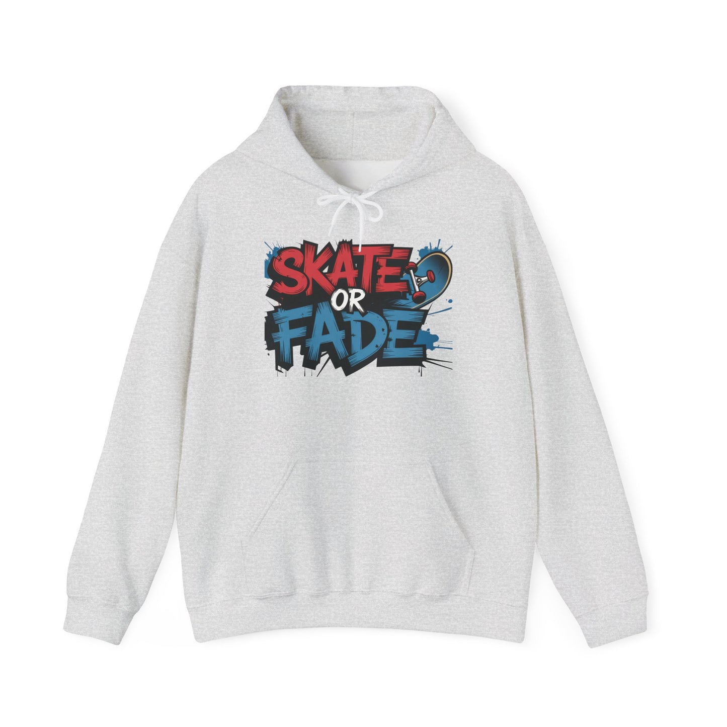Skate Or Fade Men's Hoodie, Graffiti Skateboarding Pullover, Urban Streetwear Hoodie for Skaters