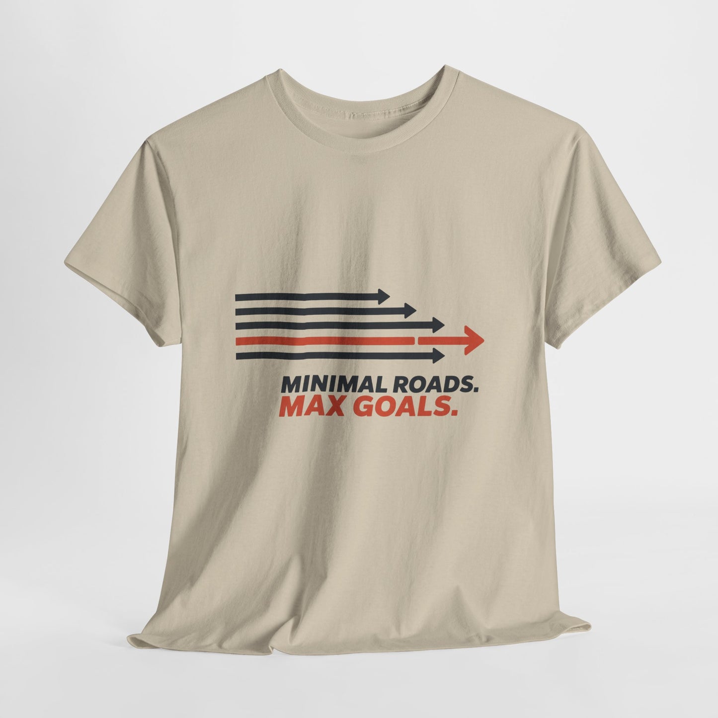 Minimal Roads Max Goals Motivational Mens T-Shirt, Urban Style Graphic Tee