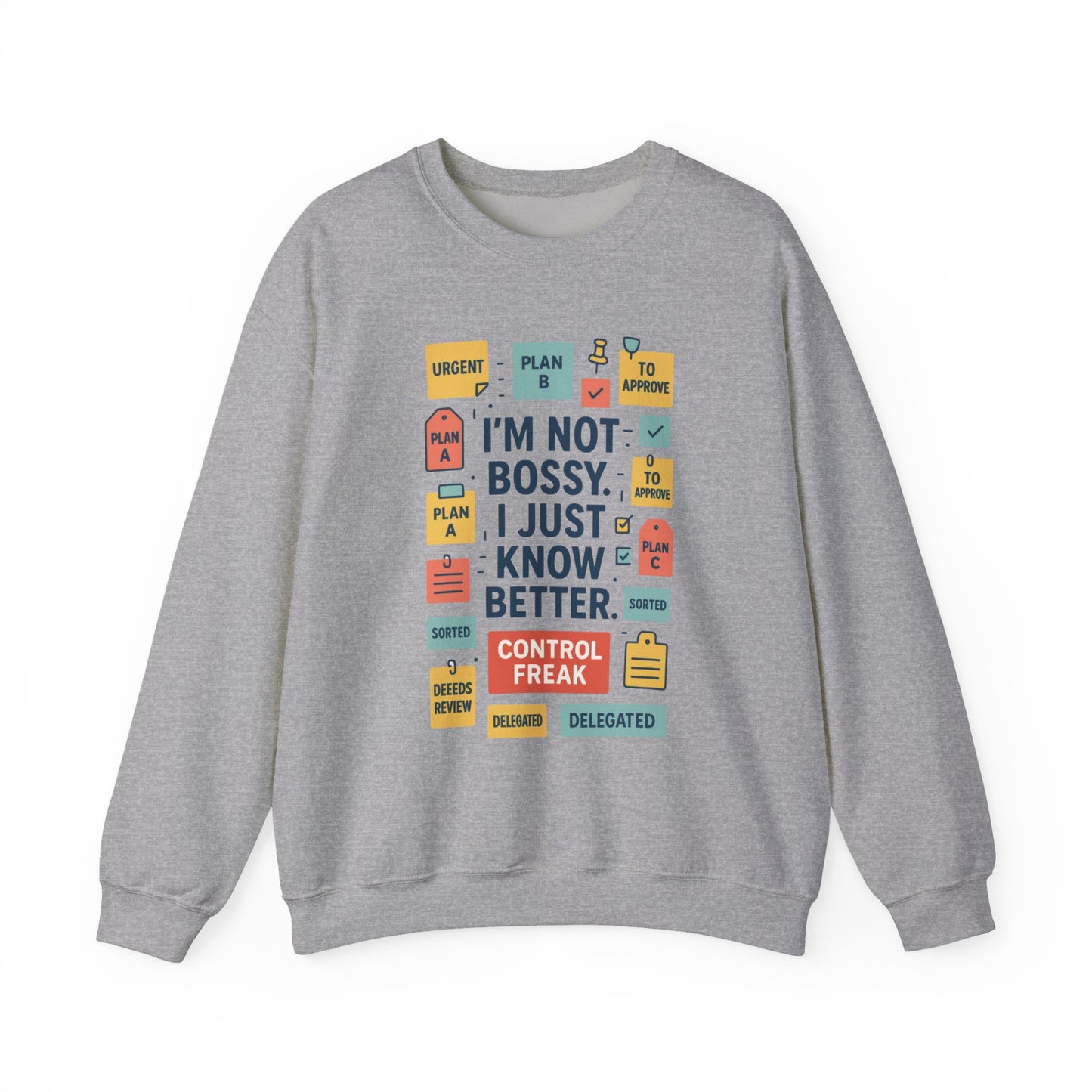 Funny Womens Control Freak Sweatshirt, Bold Sarcastic Quote Pullover, Ideal Gift for Bossy Friends, Funny Womens Sweatshirt