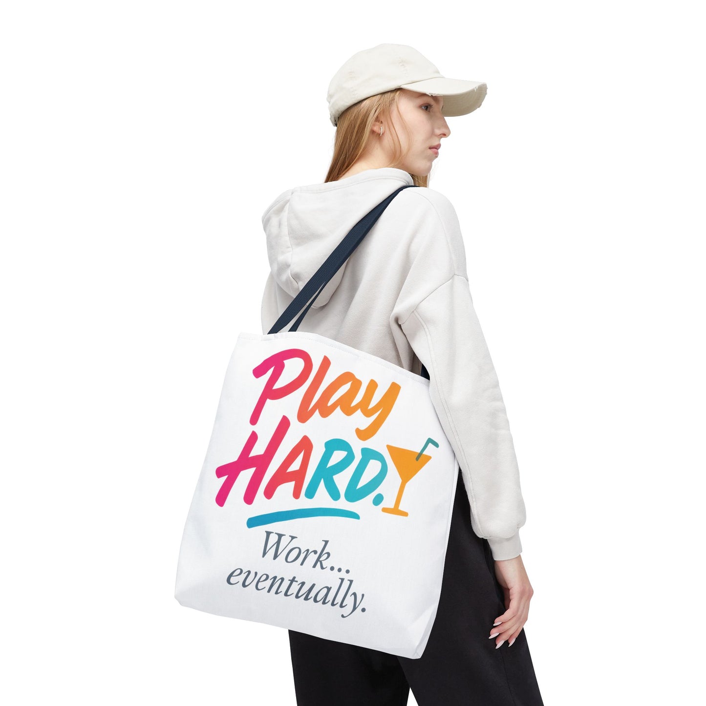 Play Hard Tote Bag - Fun, Stylish, Tote for Work & Play, Summer, Gift, Beach Bag, Everyday Carry, Beach Weekender Bag, large canvas bag