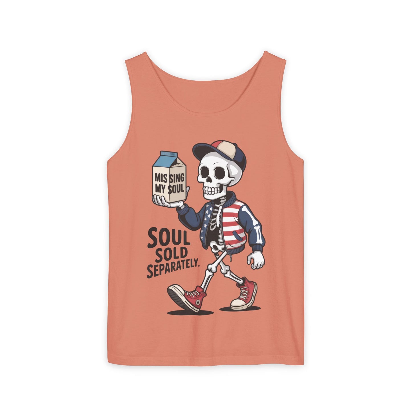 Funny Skeleton Tank Top, Soul Sold Separately Muscle Tee, Missing My Soul Graphic Shirt, Gothic Streetwear Workout Top
