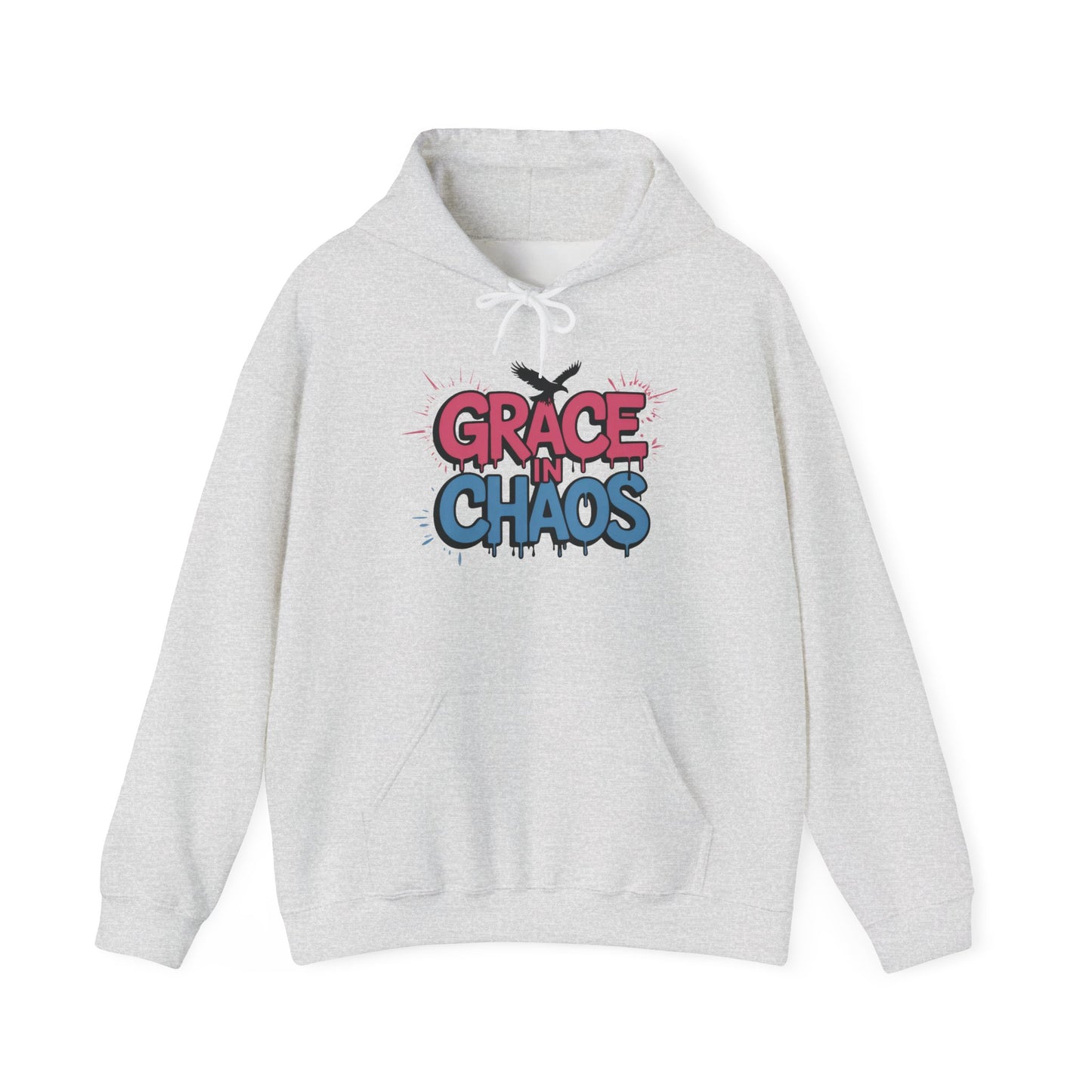 Women's Hoodie Grace in Chaos, Graffiti Dripping Street Art Urban Hoodie, Bold Graphic Pullover