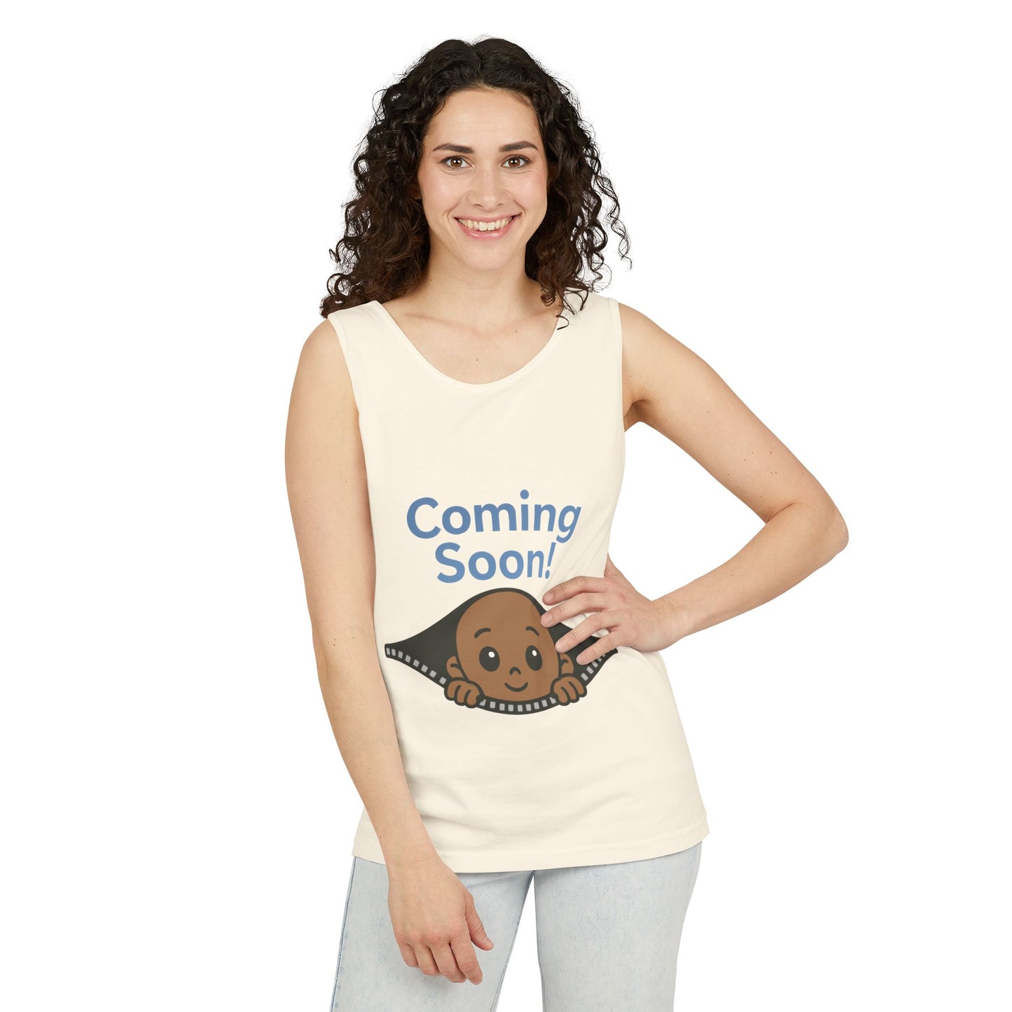 Coming Soon Maternity Tank Top, Cute Baby Boy Pregnancy Announcement Tee, Funny Expecting Mom Gift, Gender Reveal Tee, Baby Shower Top