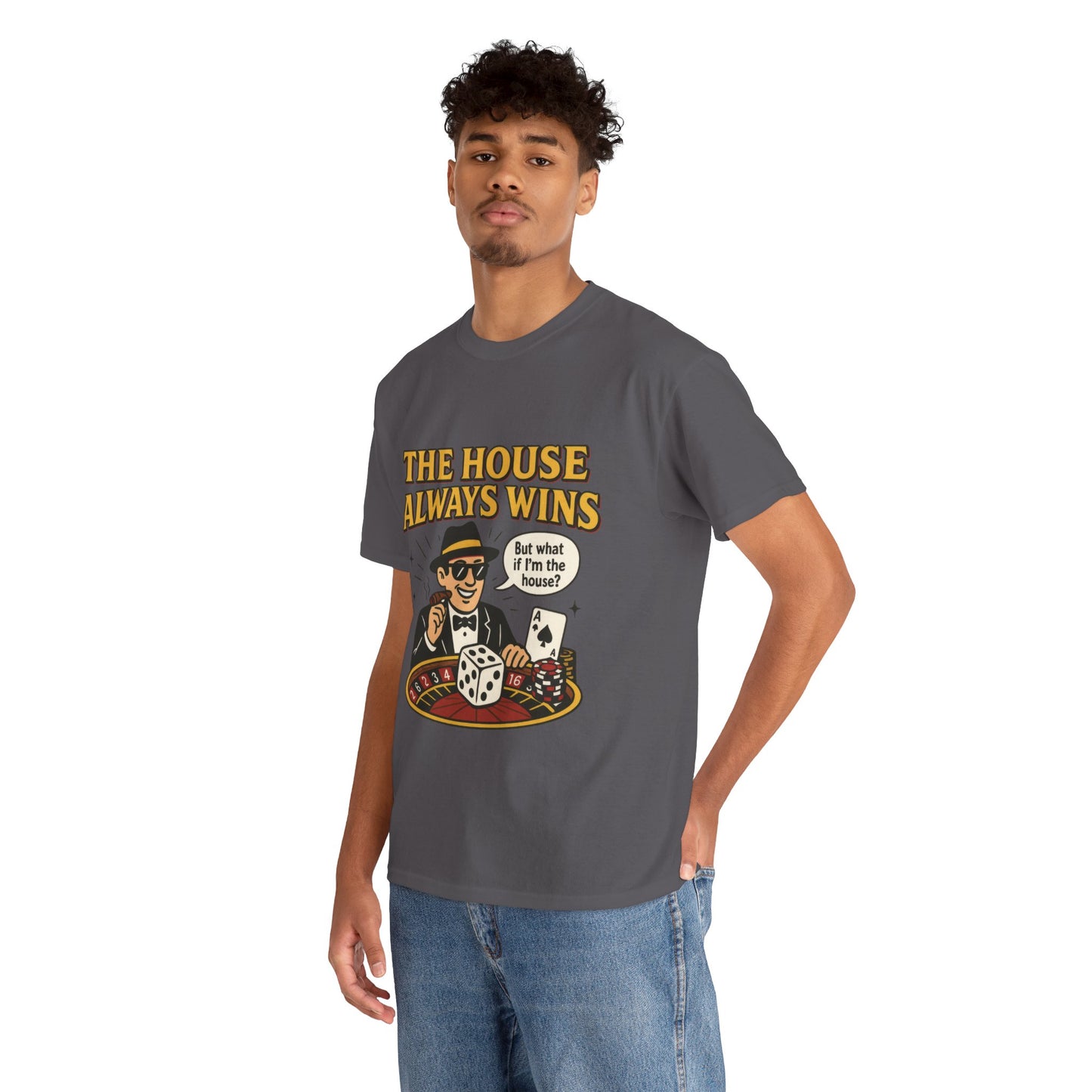 Vintage Casino Humor Unisex Tee, Funny Gambling Shirt, Gift for Gamblers, House Always Wins T-Shirt, Vegas Style Gift, Casino Quote Tee