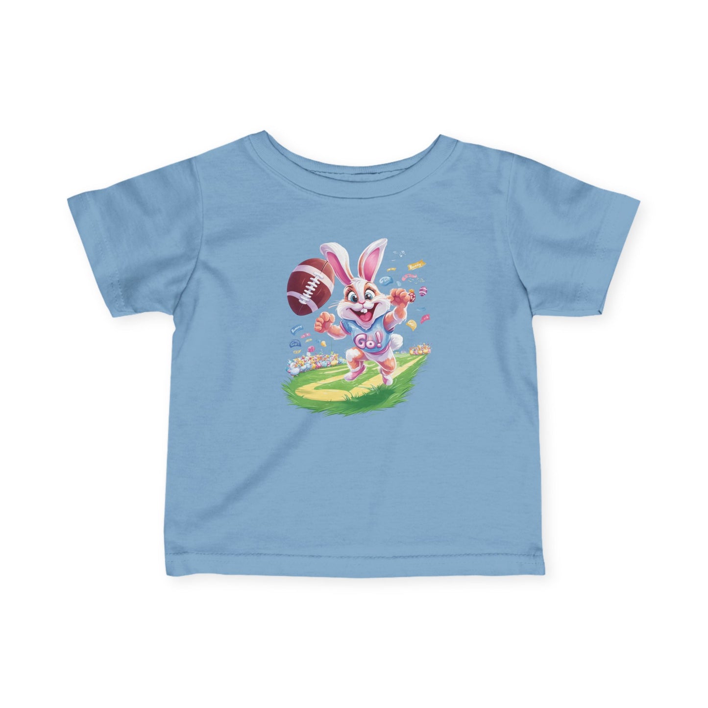 Touchdown Bunny Infant Tee - Funny Football Easter Shirt for Babies, Sporty Bunny Baby T-Shirt, Spring Gift for 6-24 Months, Easter Gift