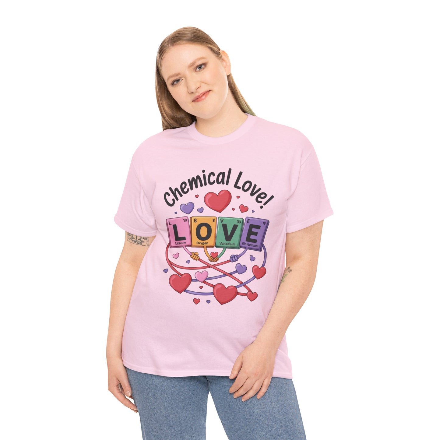Chemical Love Unisex Heavy Cotton Tee, Cute Couple Shirt, Science Lovers Apparel, Valentines Day Top, Chemistry Lover Gift, Element Table
