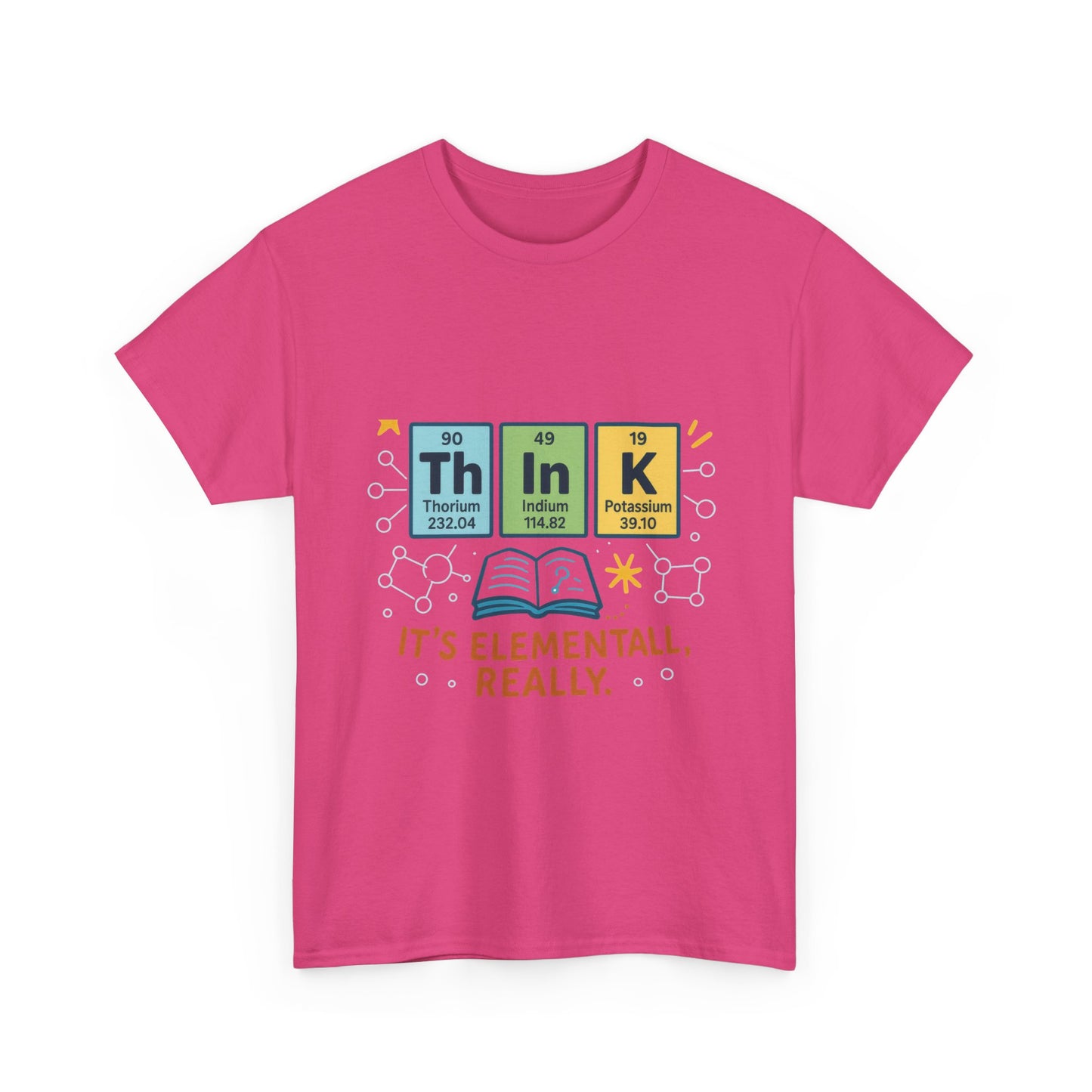 Smart Womens Science T-Shirt, THINK Periodic Table Tee, Funny Elemental Nerd Gift for Her, Graphic Tee for Science Lovers