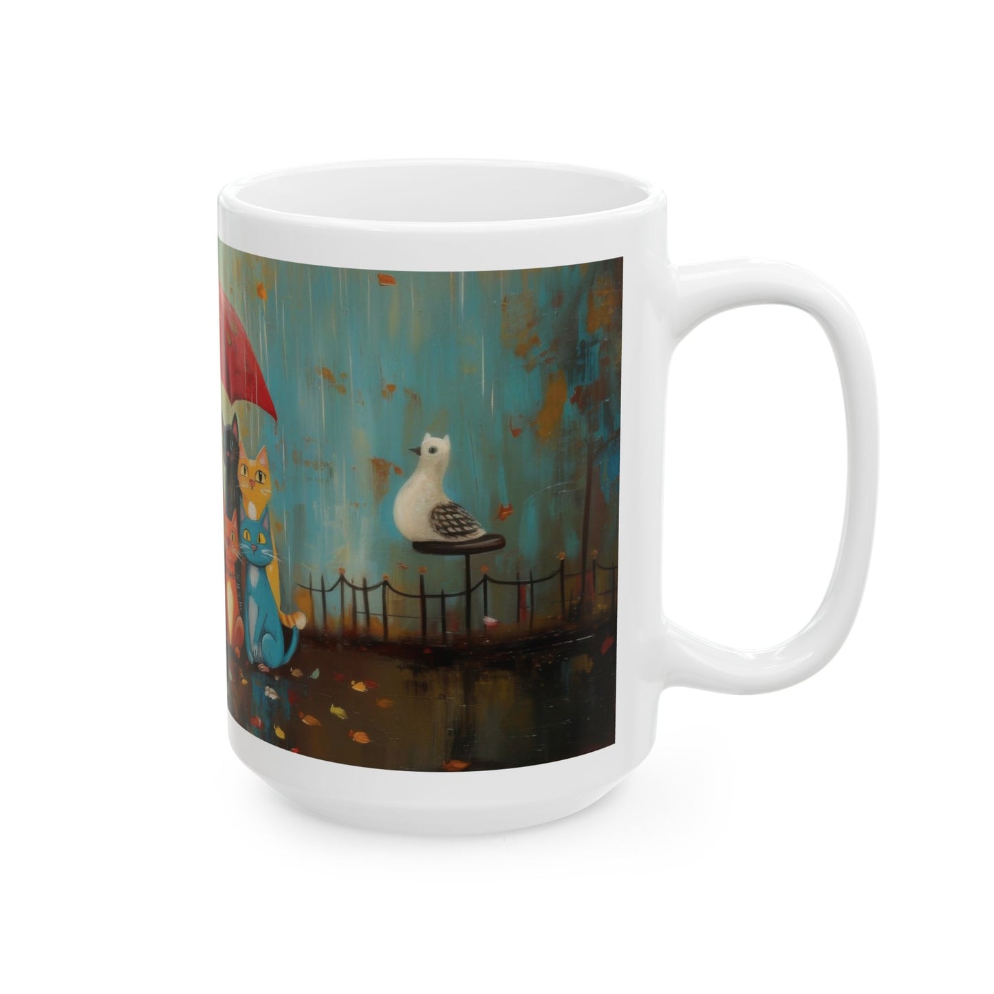 Charming Cat Mug - Cute Cat Art, Unique Coffee Cup, Cat Lover Gift, Cozy Home Decor, Perfect for Birthdays & Holidays
