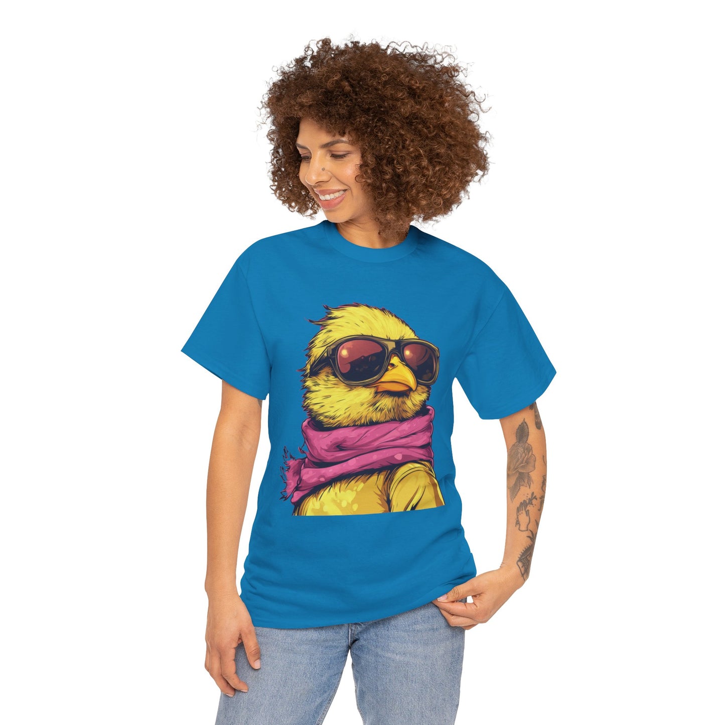 Chic Cool Chick T-Shirt, Unisex Heavy Tee, Funny Animal Tee, Trend Chick Graphic T-Shirt Gift
