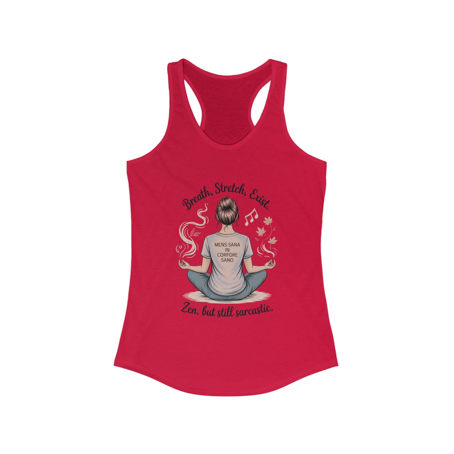 Zen & Sarcastic Women's Racerback Tank, Yoga Top, Gift for Yogis, Workout Shirt, Funny Fitness Apparel