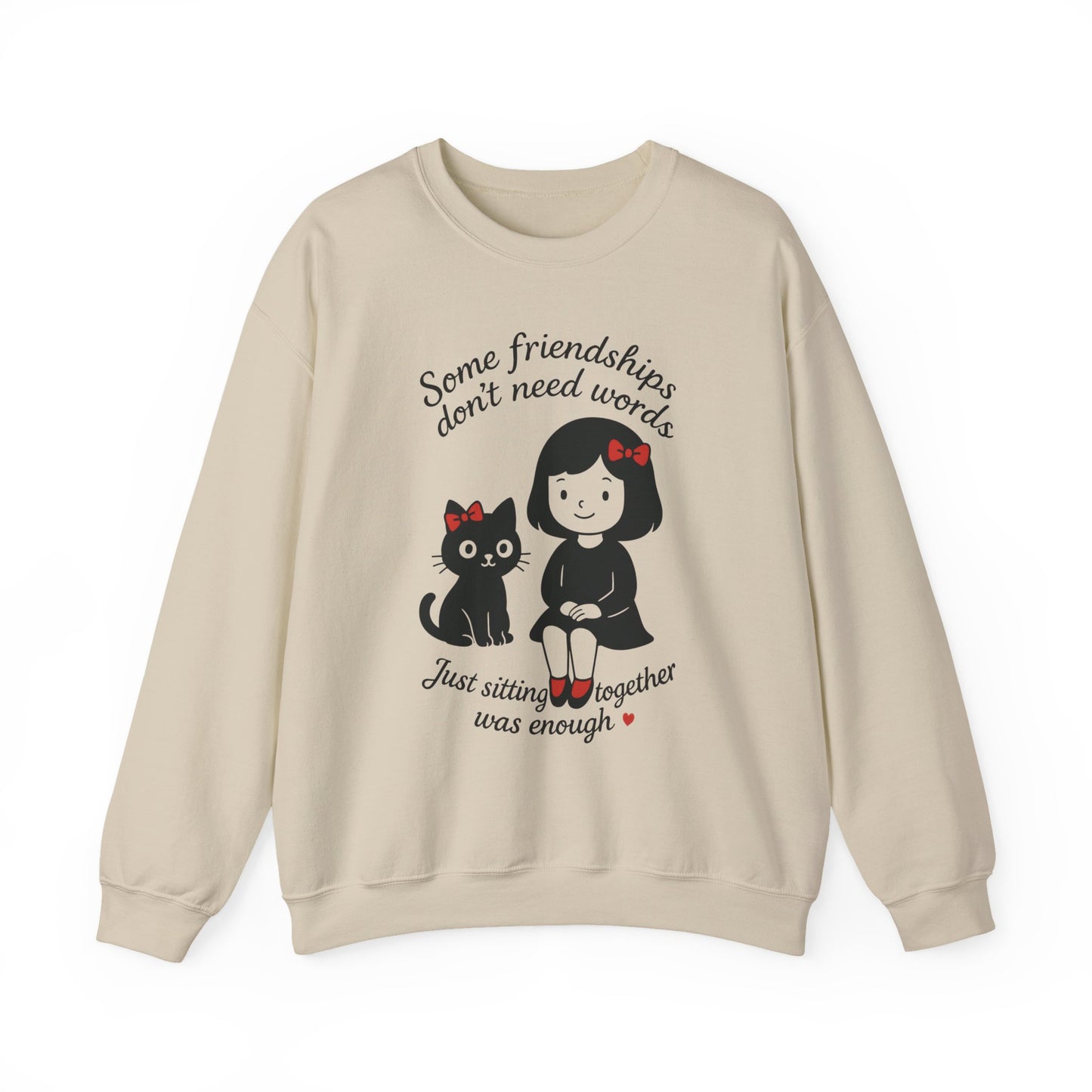 Friendship Womens Sweatshirt - Cozy Womens Crewneck with Cute Cat Design, Perfect Gift for Cat Lovers, Friendship Day, Casual Wear