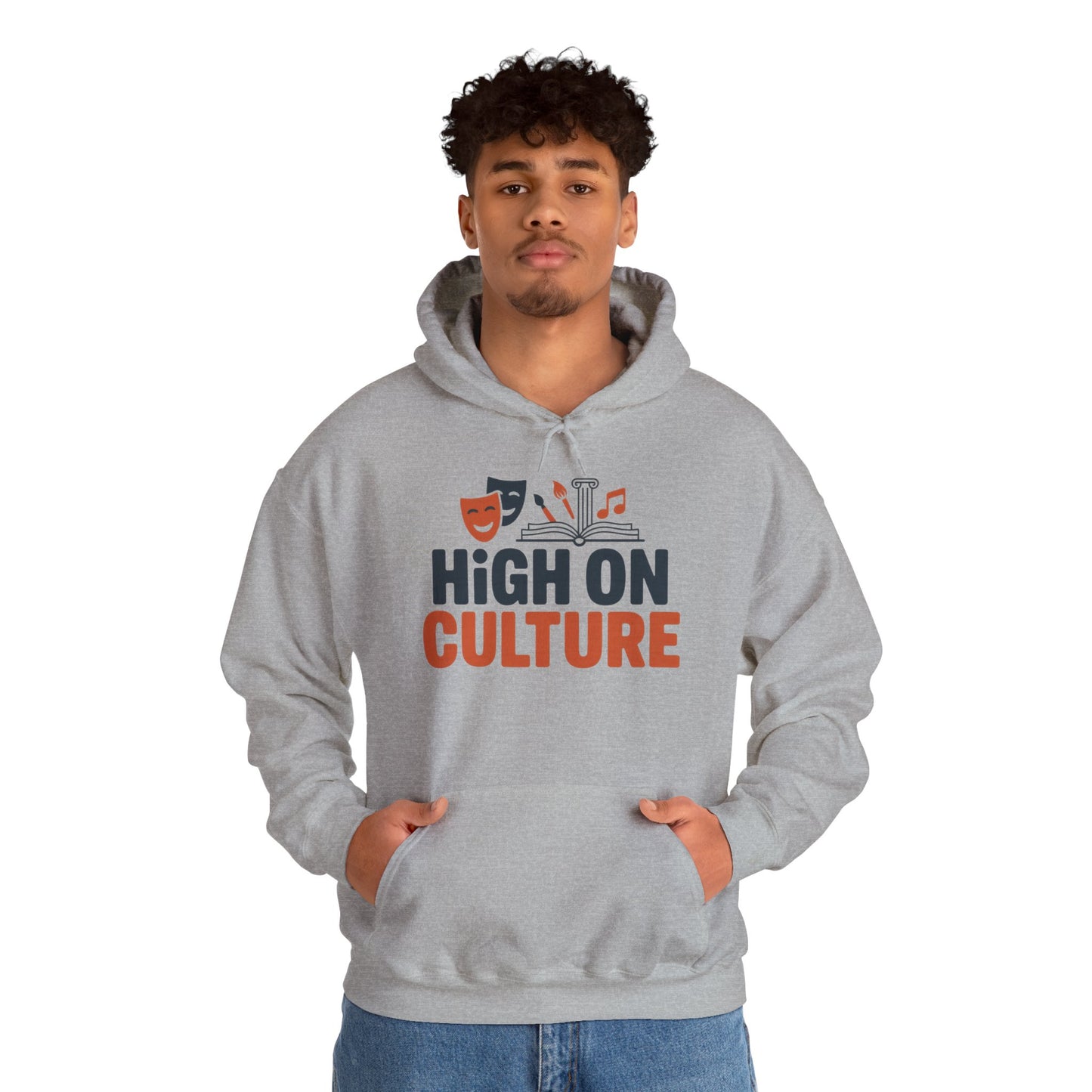 Men's Heavy Blend™ Hooded Sweatshirt, High on Culture Mens Hoodie, Funny Smart Graphic Hoodie