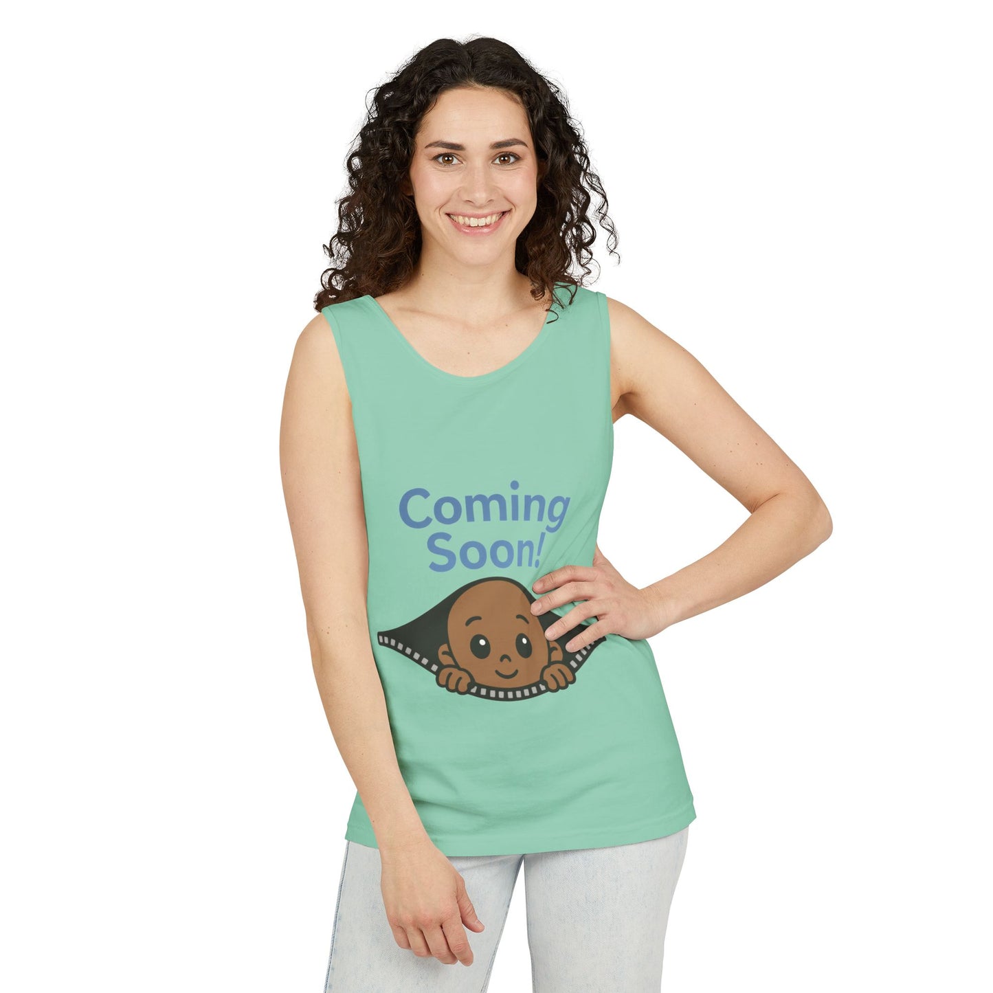 Coming Soon Maternity Tank Top, Cute Baby Boy Pregnancy Announcement Tee, Funny Expecting Mom Gift, Gender Reveal Tee, Baby Shower Top