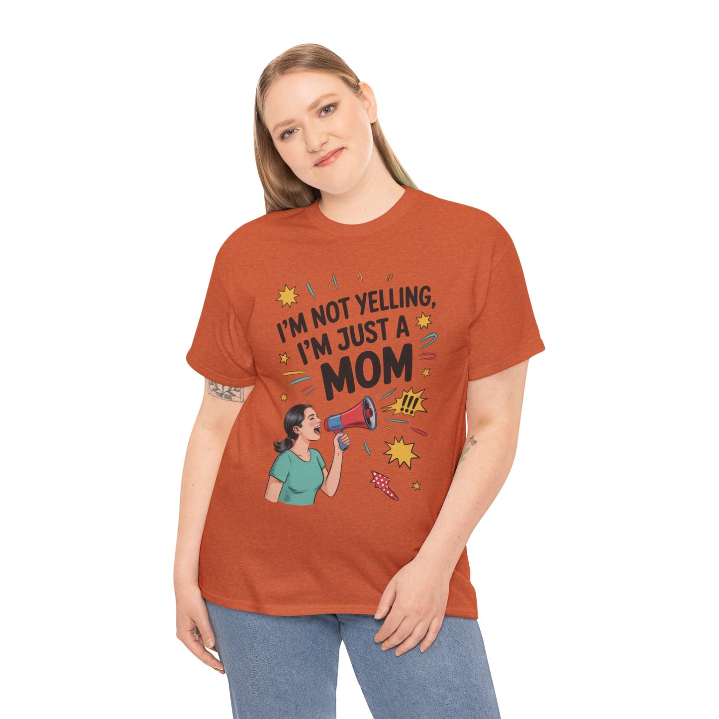 Funny Mom Shirt, I'm Not Yelling I'm Just a Mom, Mother's Day Gift, Loud Mom Life T-Shirt, Mother's Day Apparel, Family Humor Shirt