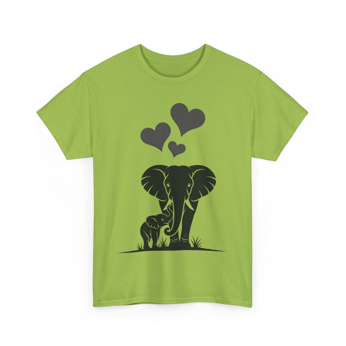 Elephant Mom and Baby T-Shirt, Elephant Love Cotton Tee, Cute Animal Shirt, Animal Lover Gift, Cute Minimalist Elephant Design