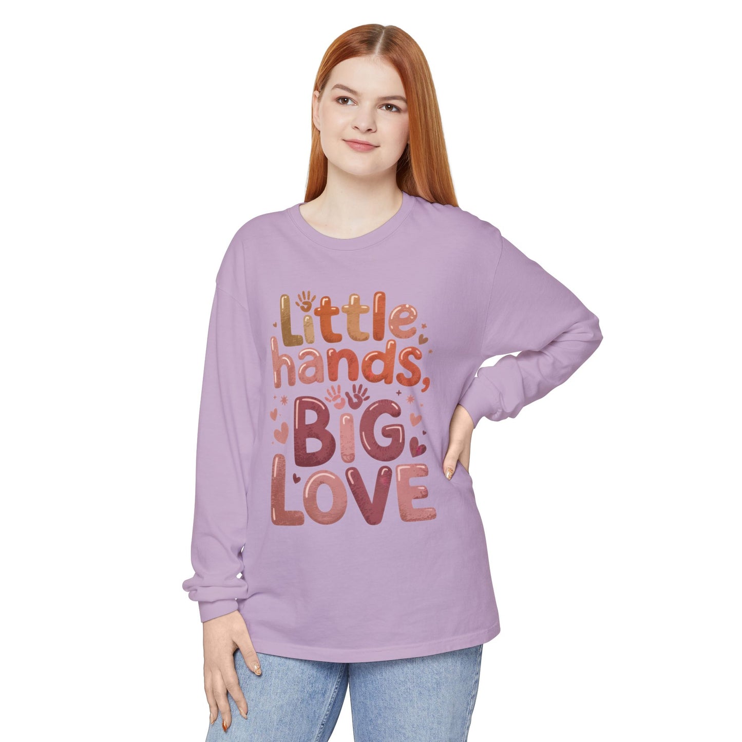 Little Hands, Big Love Long Sleeve T-Shirt, Perfect for Moms Gifts, Cute Mom Long Sleeve T-Shirt, Baby Showers Gift, mother's day Gift