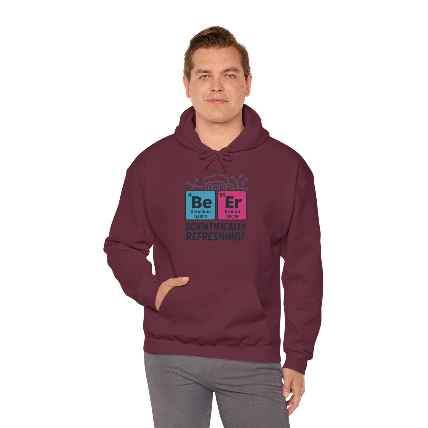 Scientifically Refreshing Beer Mens Hoodie, Gift for Beer Lovers, Science-Inspired Apparel, Perfect for Parties and Gatherings