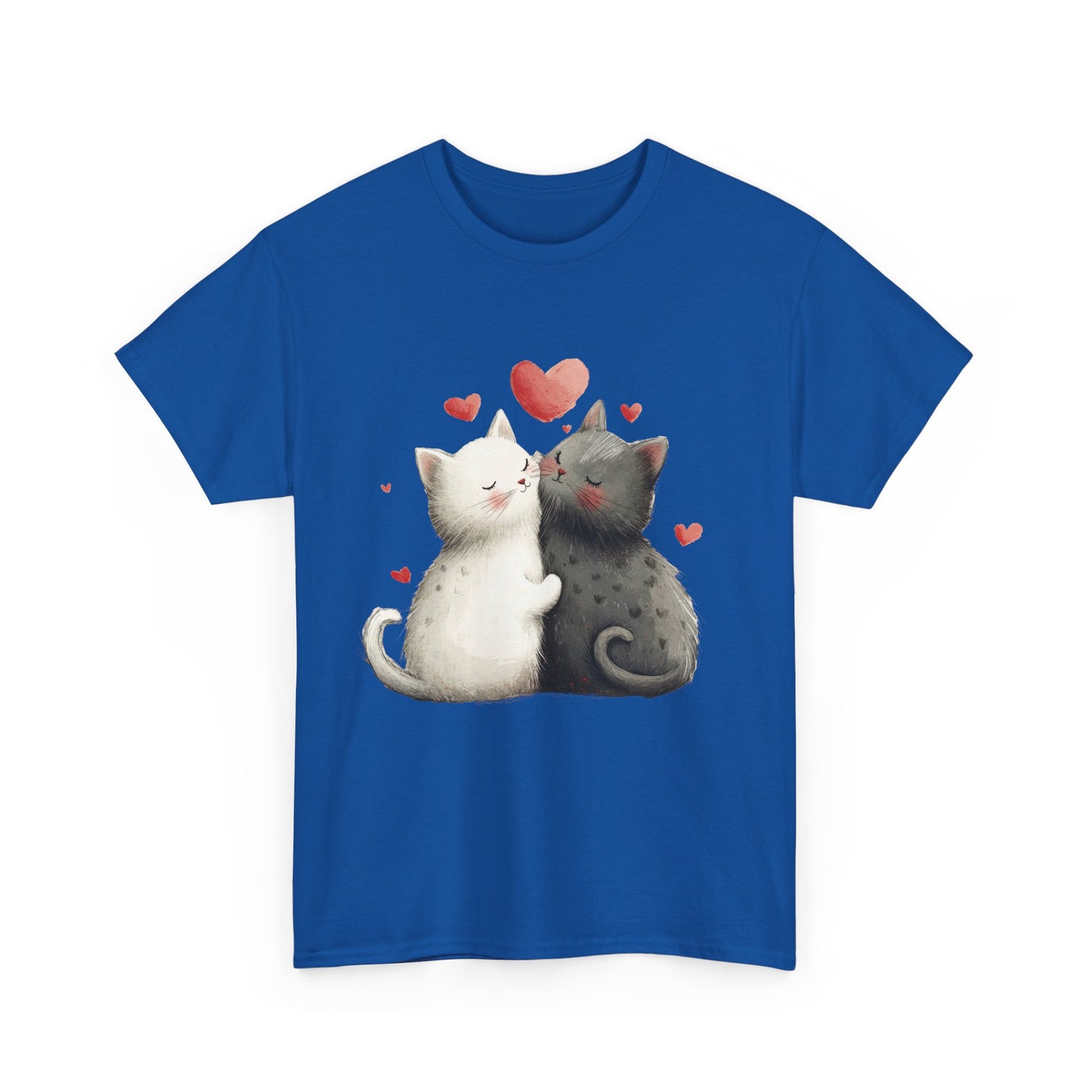Cute Cat Love T-Shirt, Adorable Feline Couple Tee, Gift for Cat Lovers, Valentine's Day Shirt, Cozy Everyday Wear, Cat Mom T-Shirt