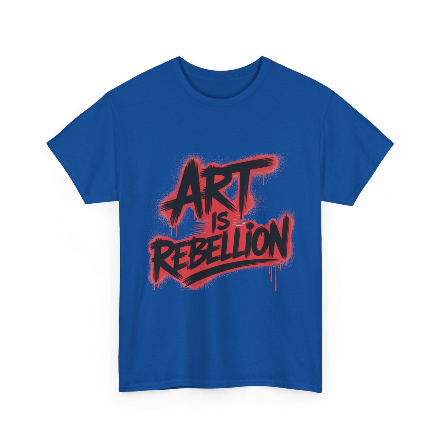 Men's Heavy Cotton Tee, Art Is Rebellion Men's T-Shirt, Graffiti Street Art Graphic Tee, Urban Skate Punk Style Shirt