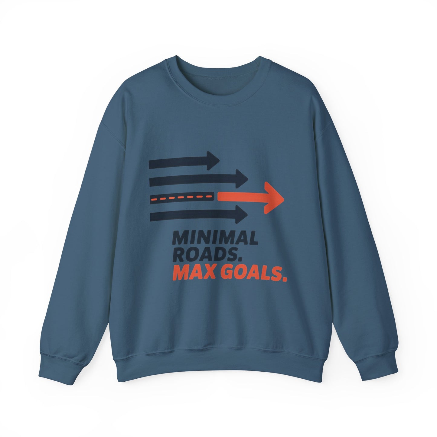 Mens Heavy Blend™ Crewneck Sweatshirt, Minimal Roads Max Goals Motivational Mens Sweatshirt