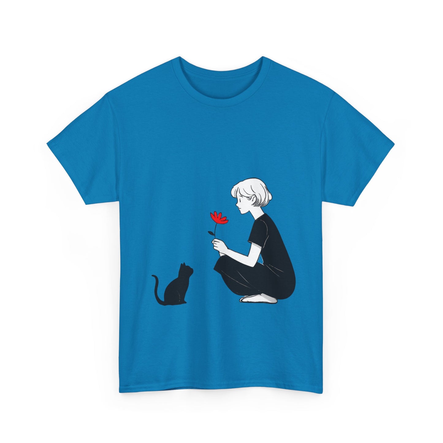 Cat Lover's Heavy Cotton Tee, Cute Cat Shirt, Pet Owner Gift, Animal Lover Apparel, Birthday Gift for Her, Women's Cotton T-Shirt, Cat Lover