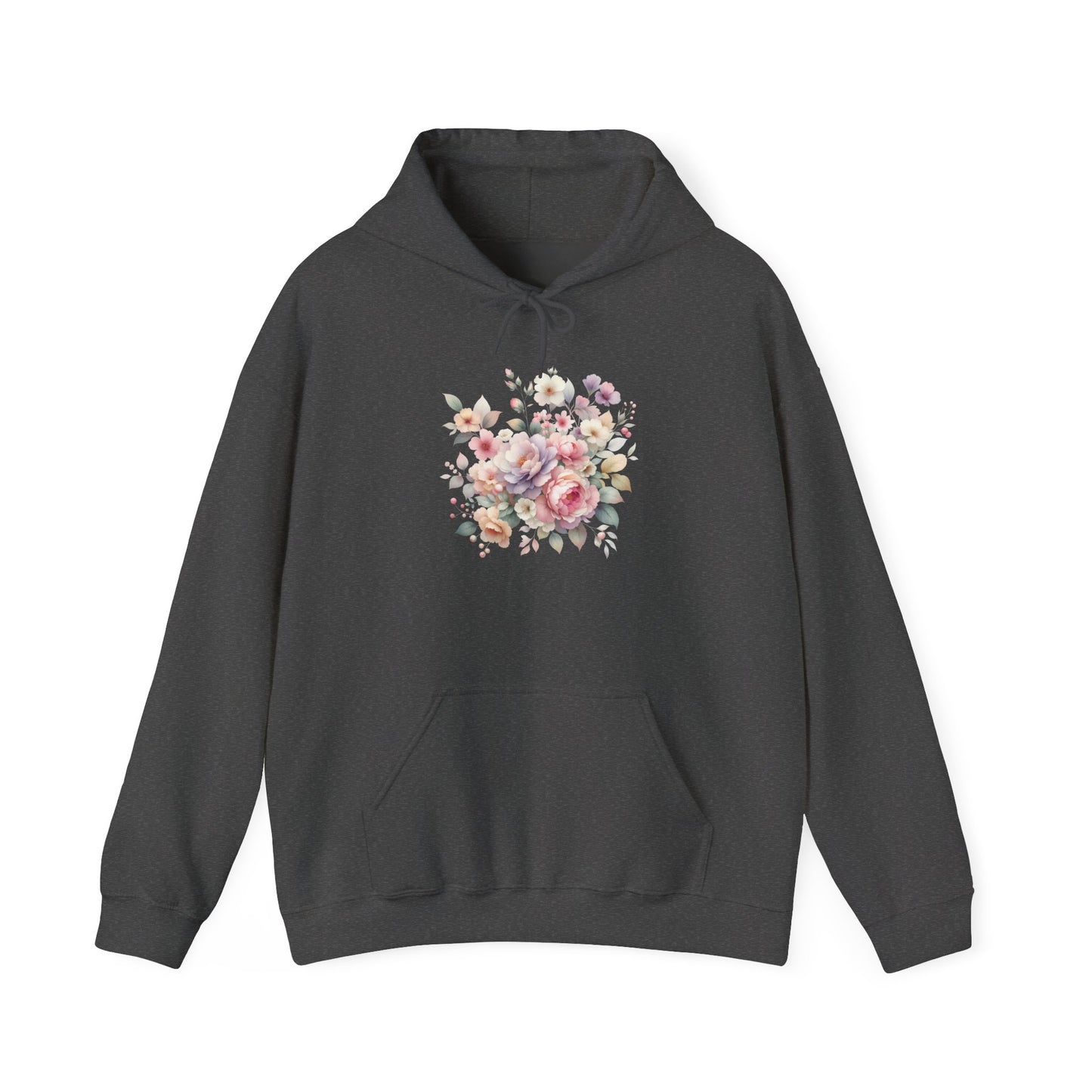 Floral Comfort Hoodie, Cozy Sweatshirt for Women, Spring Fashion, Gift for Her, Casual Everyday Wear, Soft Pastel Flower Print Sweatshirt
