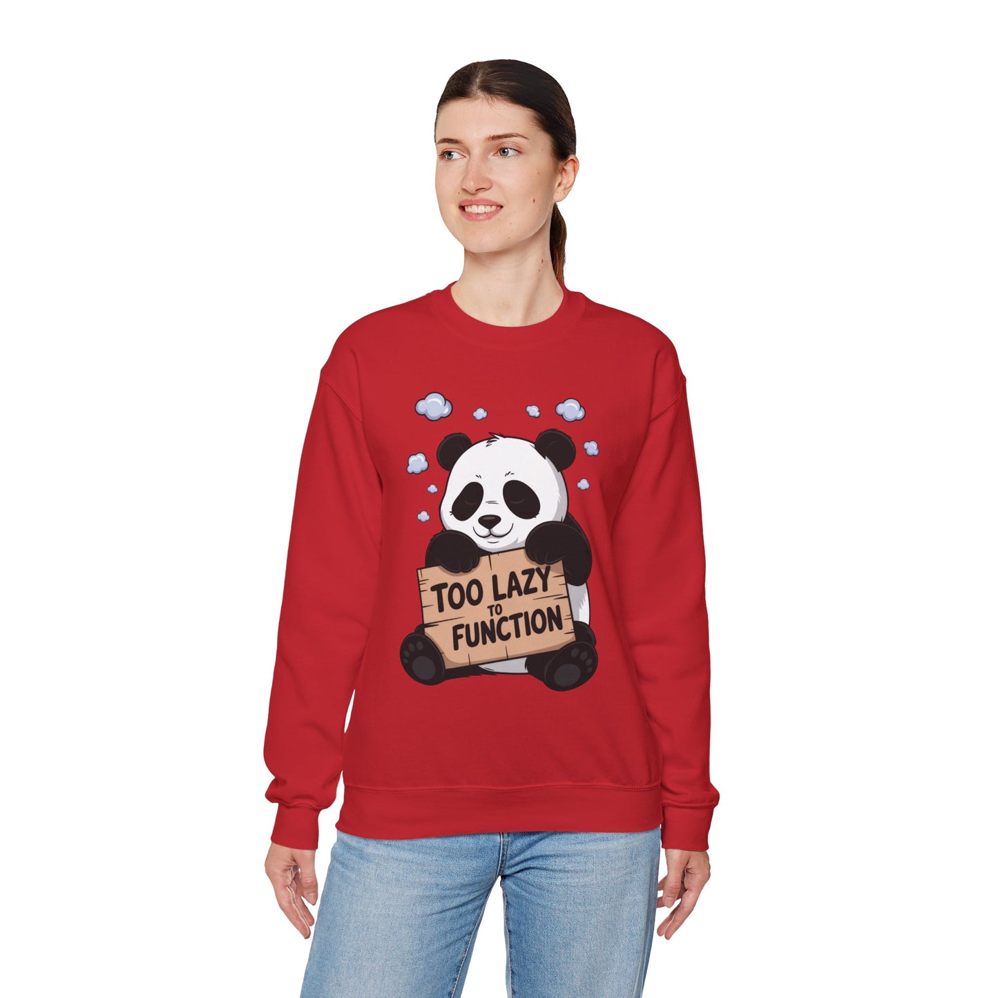 Panda Lazy Crewneck Sweatshirt - Funny Gift for Relaxation, Cute Animal Apparel for Cozy Days, Perfect for Fall and Winter
