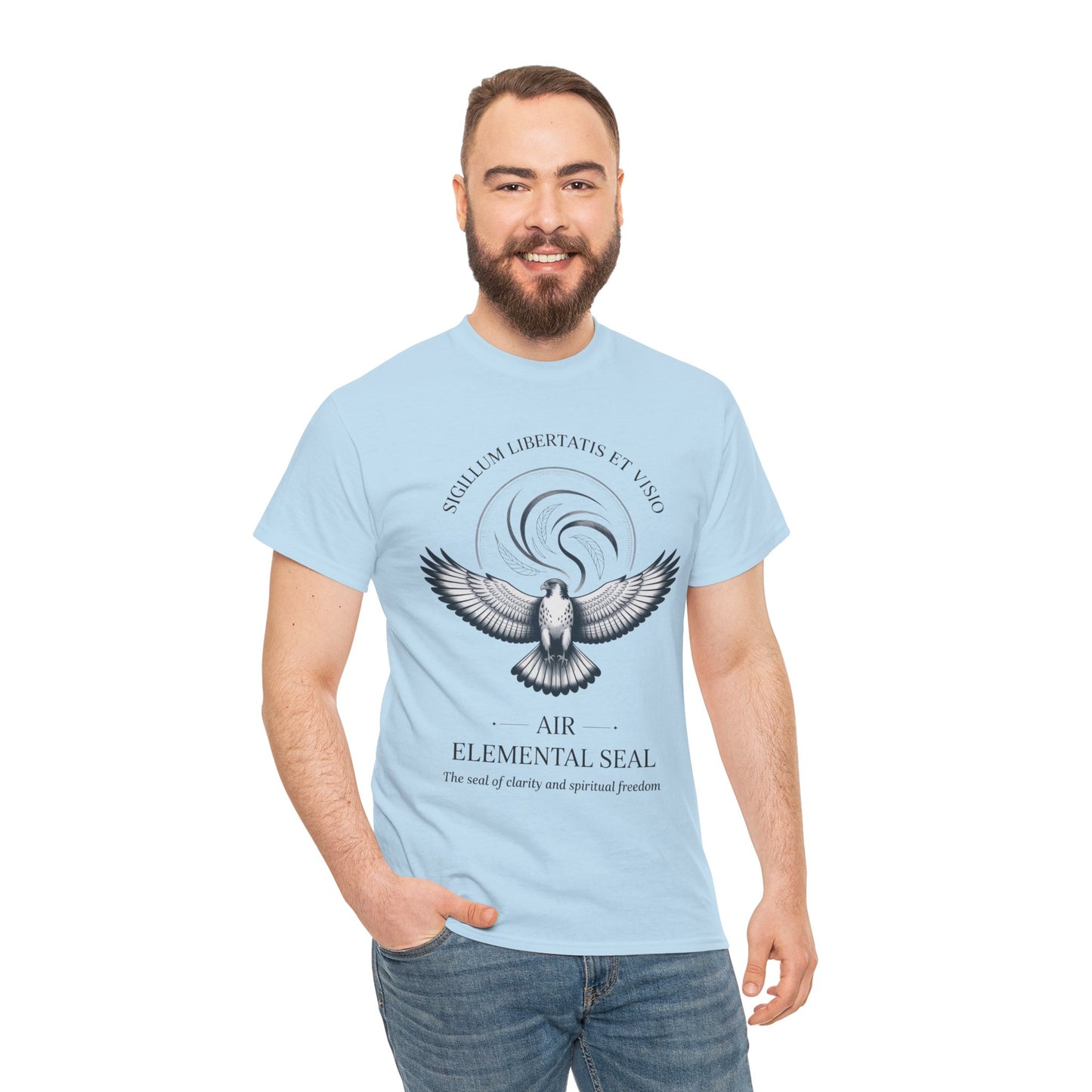 Air Elemental Seal Unisex Cotton Tee, Clarity & Spiritual Freedom Symbol Tee, Unisex Elemental Shirt, Vision Totem Gift, Spiritual Gift