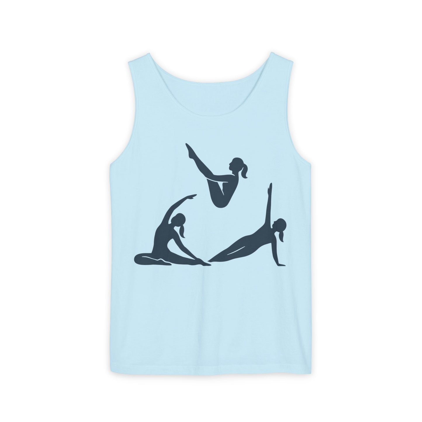 Womens Garment-Dyed Tank Top, Womens Pilates Tank Top, Yoga Fitness Graphic Top, Cute Workout Gym Shirt