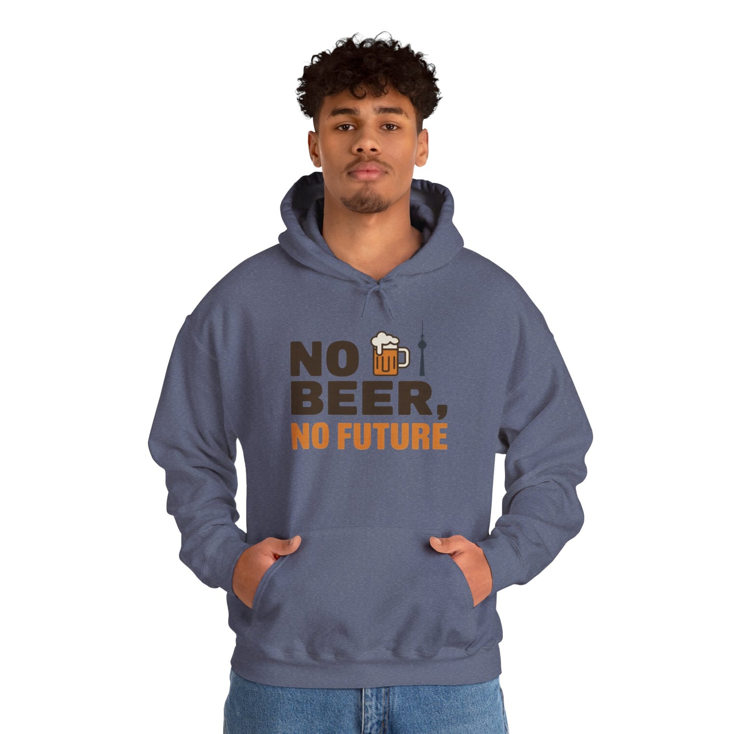 Mens Heavy Blend™ Hooded Sweatshirt, No Beer No Future Funny Beer Hoodie for Men