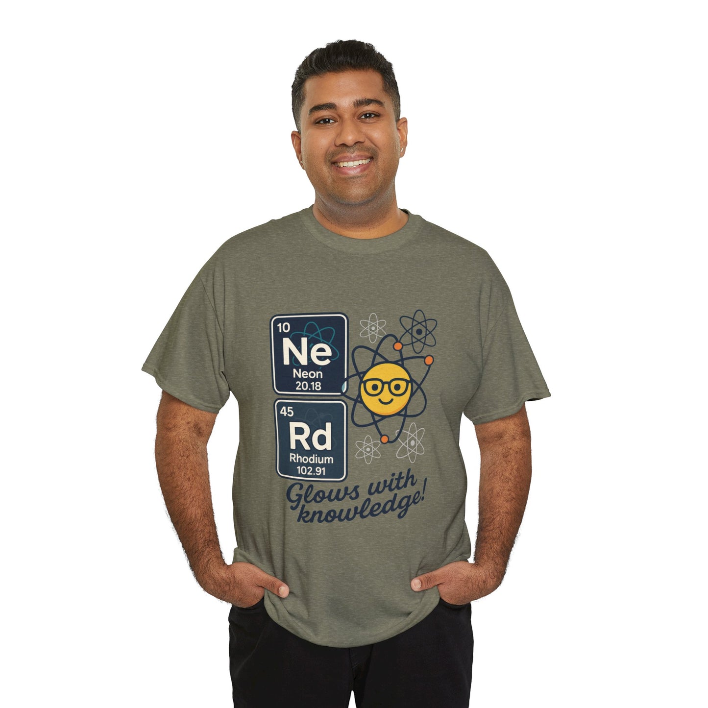 Funny Mens Nerd T-Shirt, NeRd Periodic Table Shirt, Glowing Knowledge Tee, Science Lover Gift, Chemistry Shirt, STEM Apparel, Science Tee