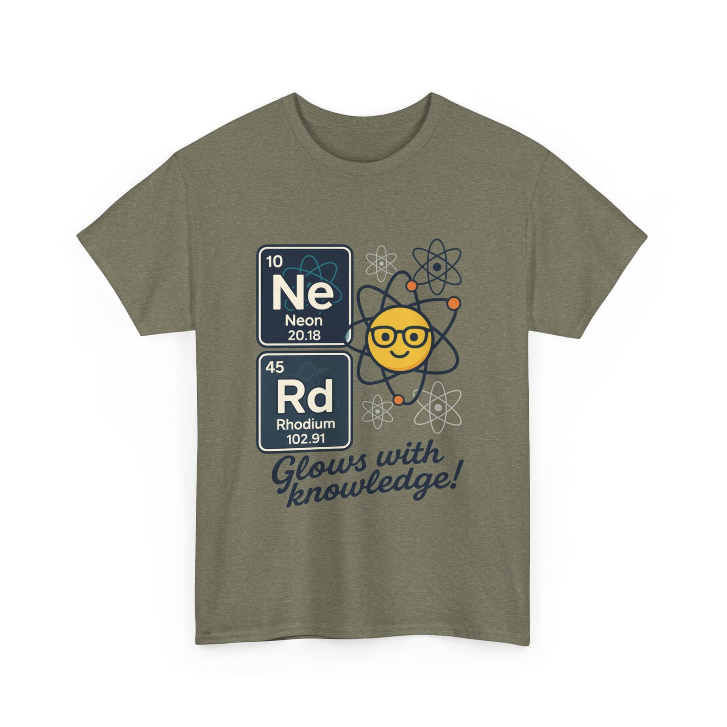 Funny Mens Nerd T-Shirt, NeRd Periodic Table Shirt, Glowing Knowledge Tee, Science Lover Gift, Chemistry Shirt, STEM Apparel, Science Tee