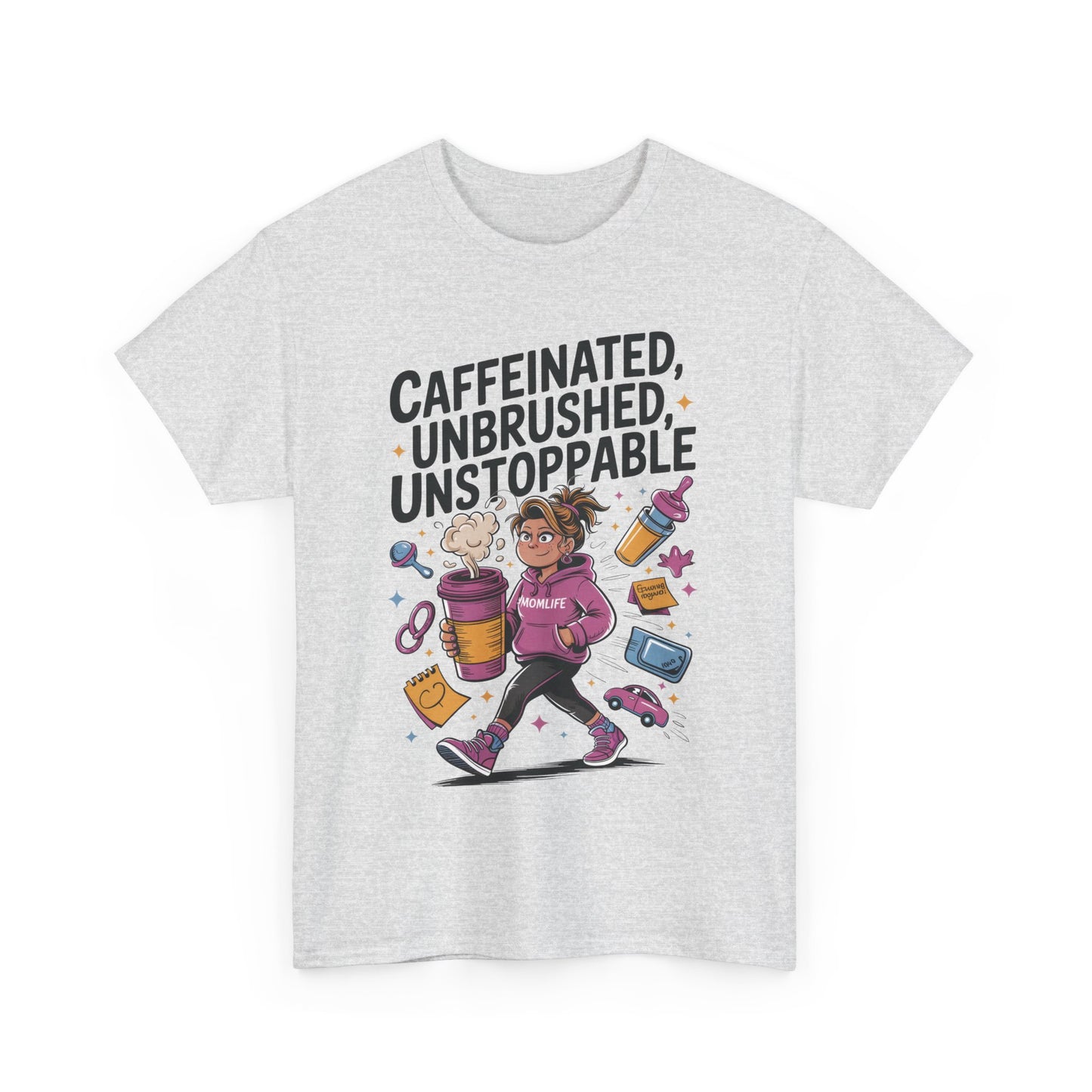 Funny Mom Life Graphic Shirt, Mother's Day Gift, Cotton Tee for Tired but Fierce Mothers, Coffee and Mom T-Shirt, mom life shirt