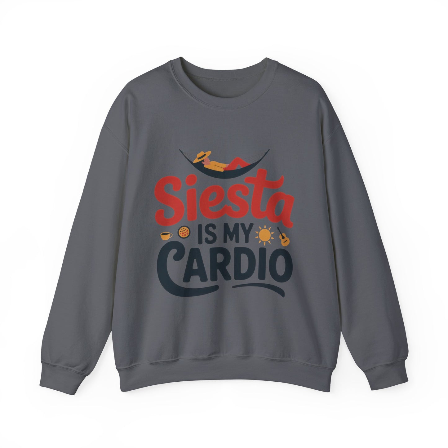 Men's Heavy Blend™ Crewneck Sweatshirt, Siesta Is My Cardio Funny Mens Sweatshirt Spain Gift
