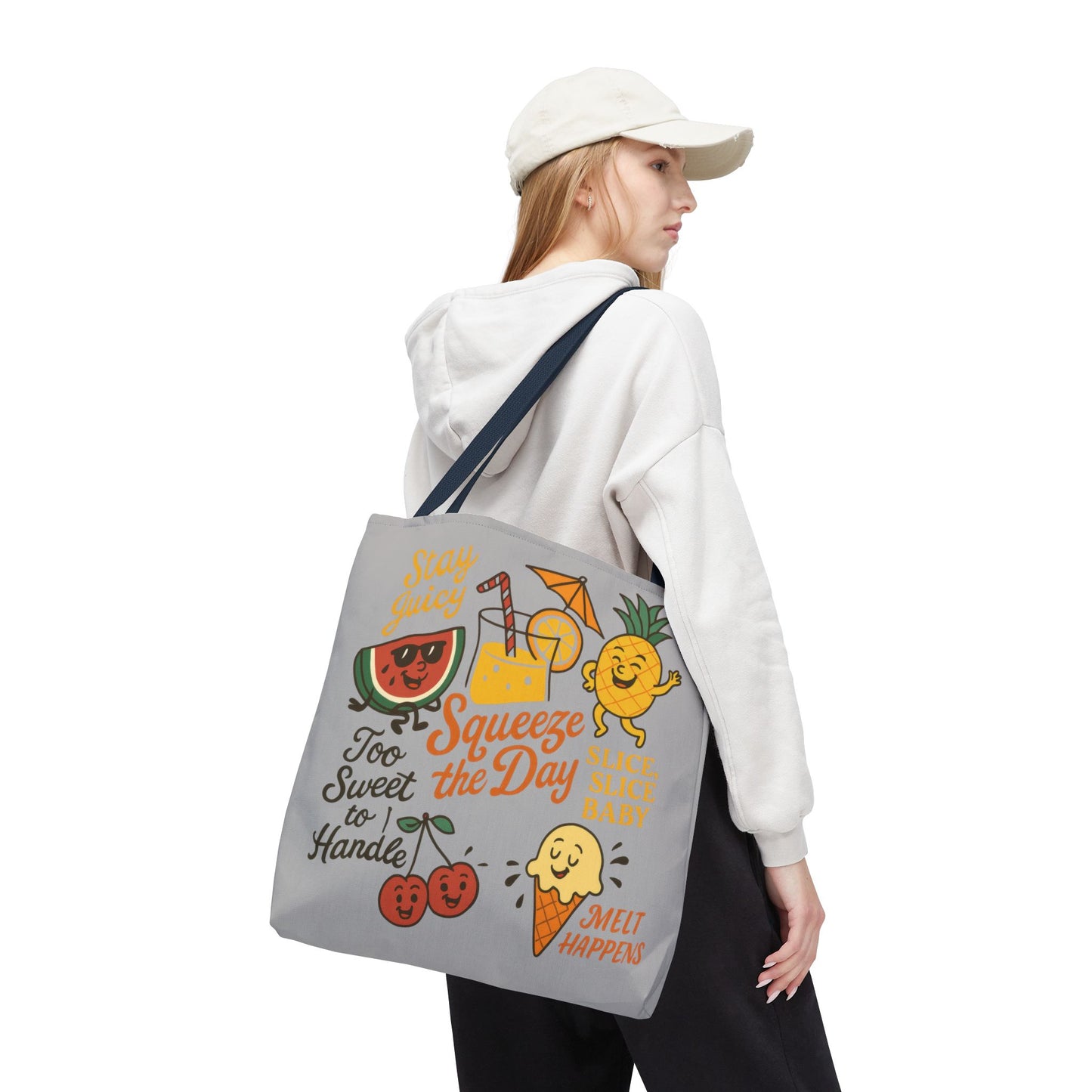 Juicy Summer Tote Bag, Fun Beach Carryall, Perfect for Grocery Shopping, Reusable Market Tote, Cute Gift for Fruit Lovers, Large Tote Bag