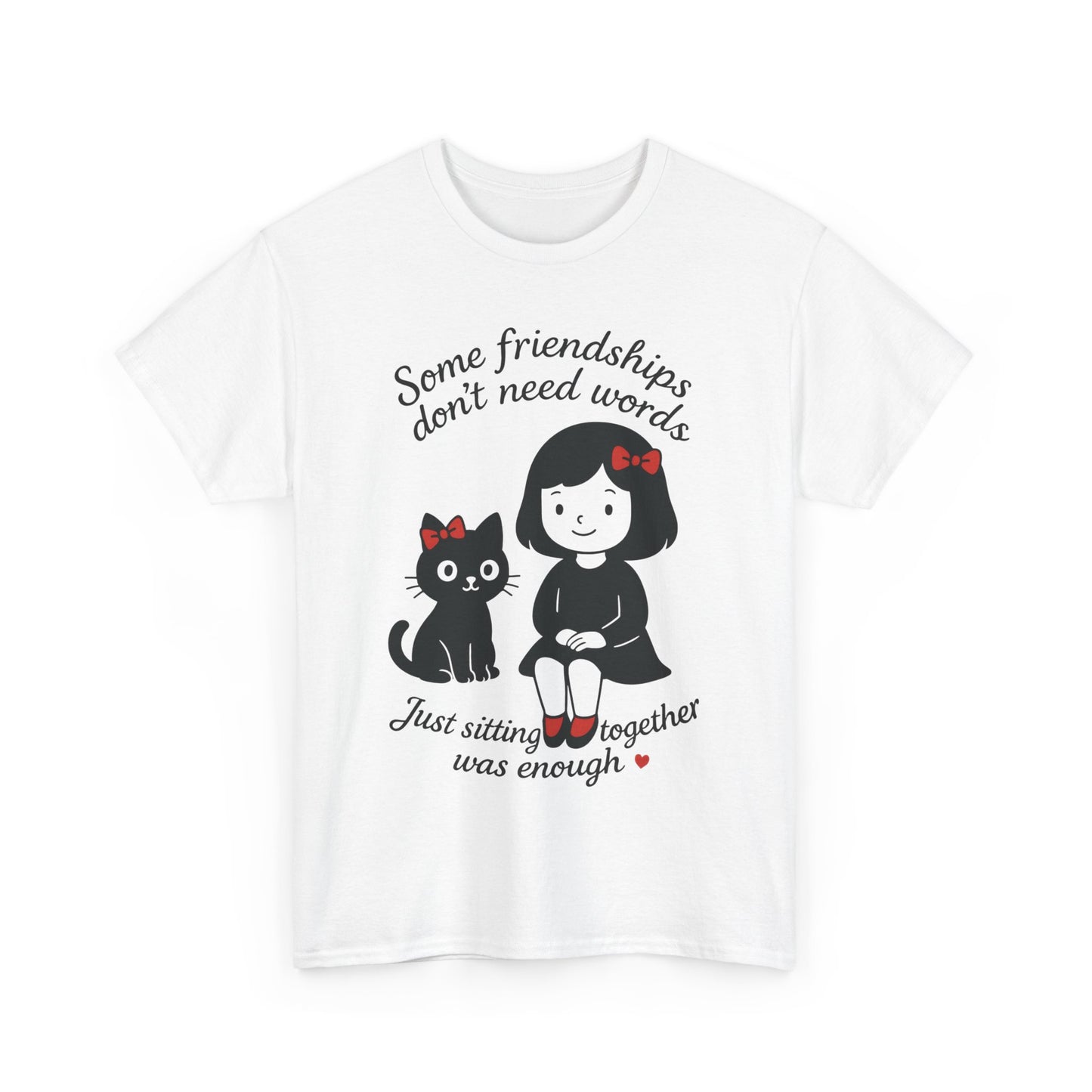Cute Cat & Girl Graphic Tee, Playful Gift for Cat Lovers, Cat and Girl Design, Gift for Cat Owners, Women's Cotton T-Shirt