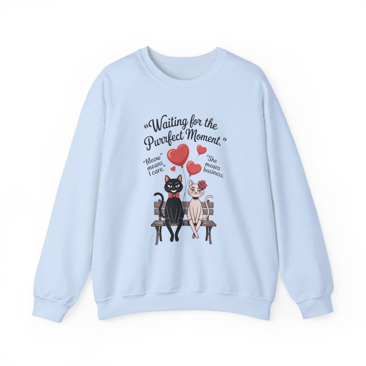 Cute Cat Lovers Womens Sweatshirt, Cozy Gift for Pet Owners, Perfect for Valentine's Day, Animal Lover Apparel, Relaxed Love Sweatshirt