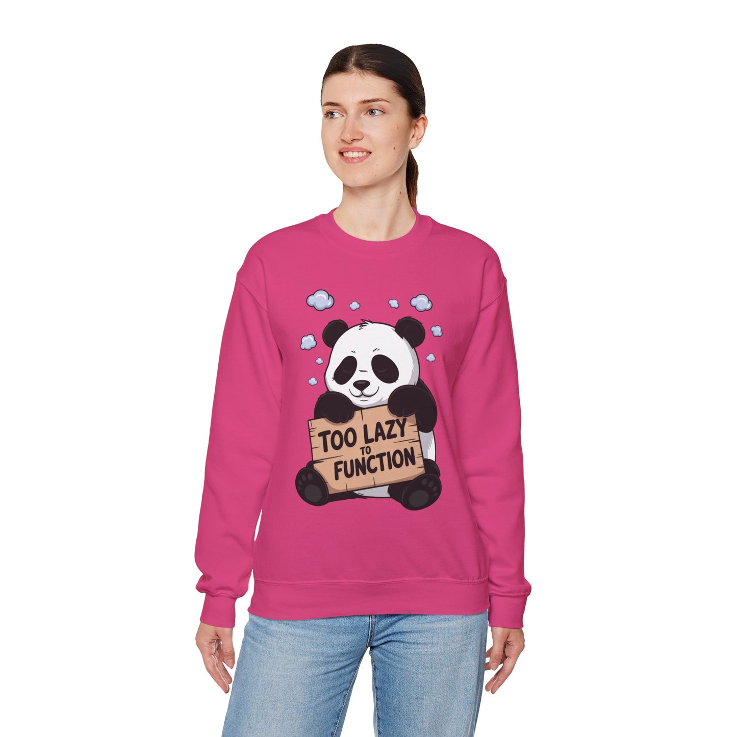 Panda Lazy Crewneck Sweatshirt - Funny Gift for Relaxation, Cute Animal Apparel for Cozy Days, Perfect for Fall and Winter