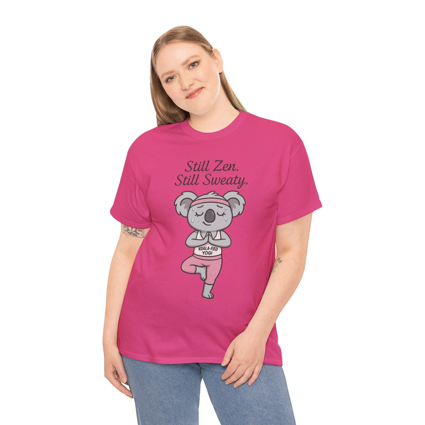 Funny Yoga Shirt for Women, Koala-Fied Yogi Tee, Still Zen Still Sweaty Workout Gift, Cute Animal Fitness T-Shirt, Zen Koala Yoga Tee