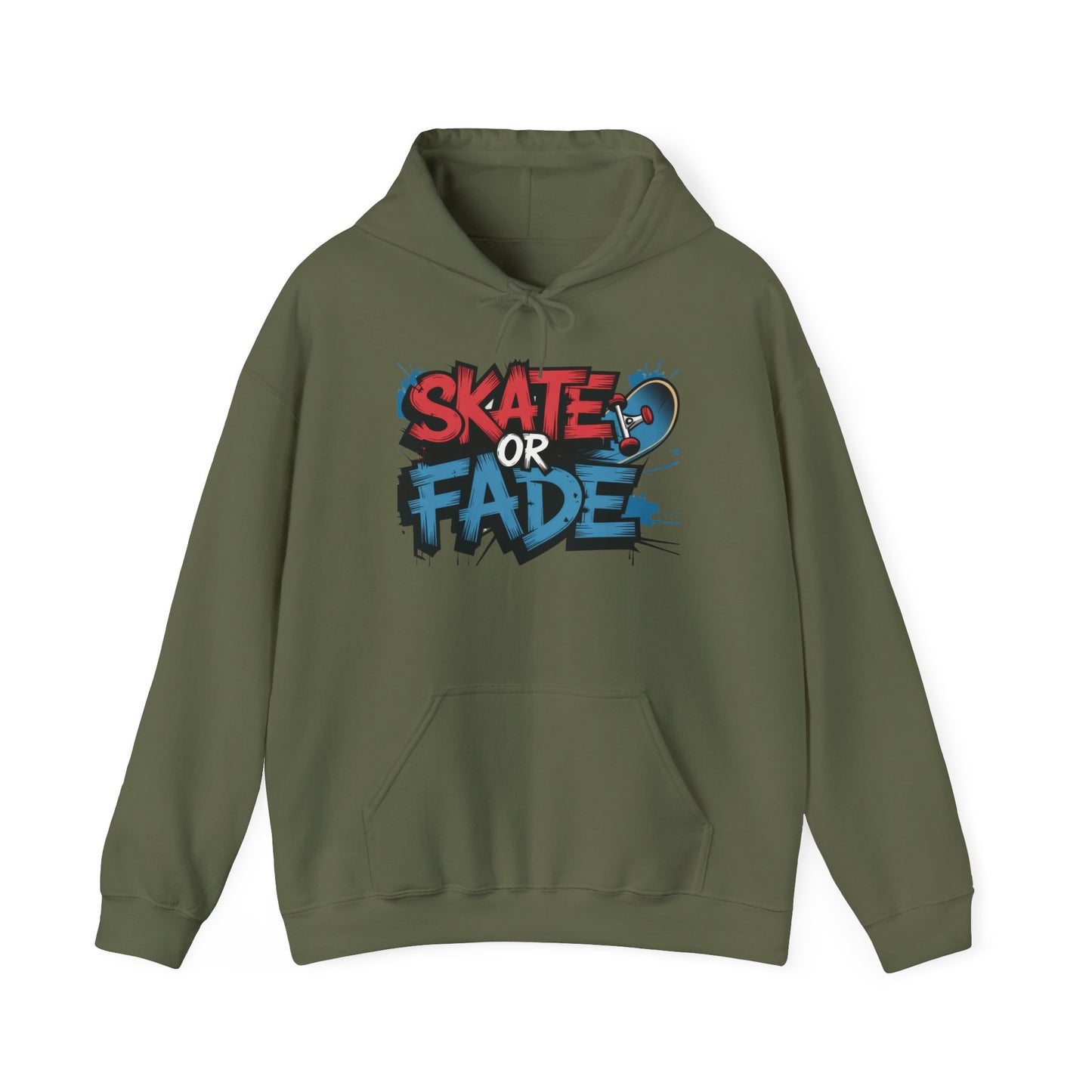 Skate Or Fade Men's Hoodie, Graffiti Skateboarding Pullover, Urban Streetwear Hoodie for Skaters