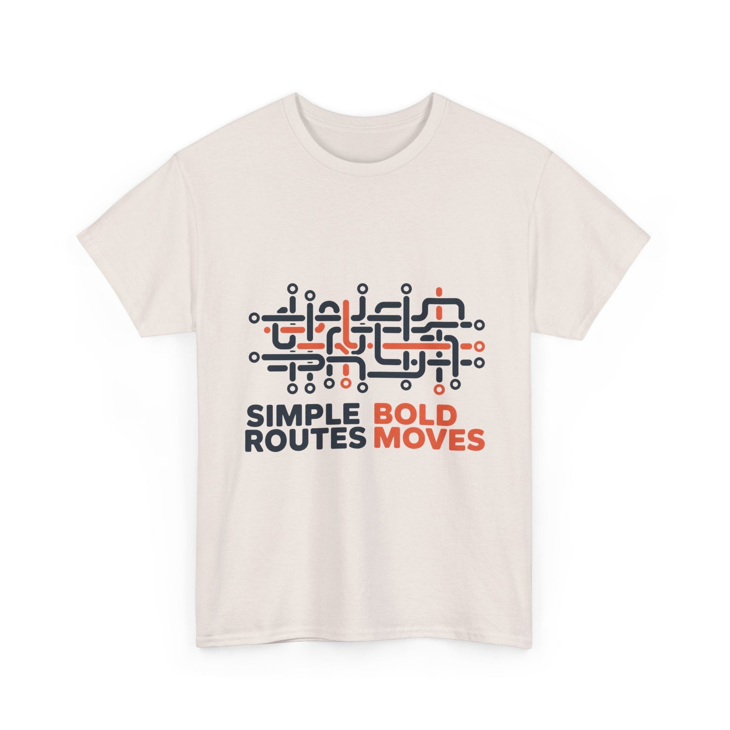 Simple Routes Bold Moves Mens T-Shirt, Minimal Urban Metro Map Graphic Tee
